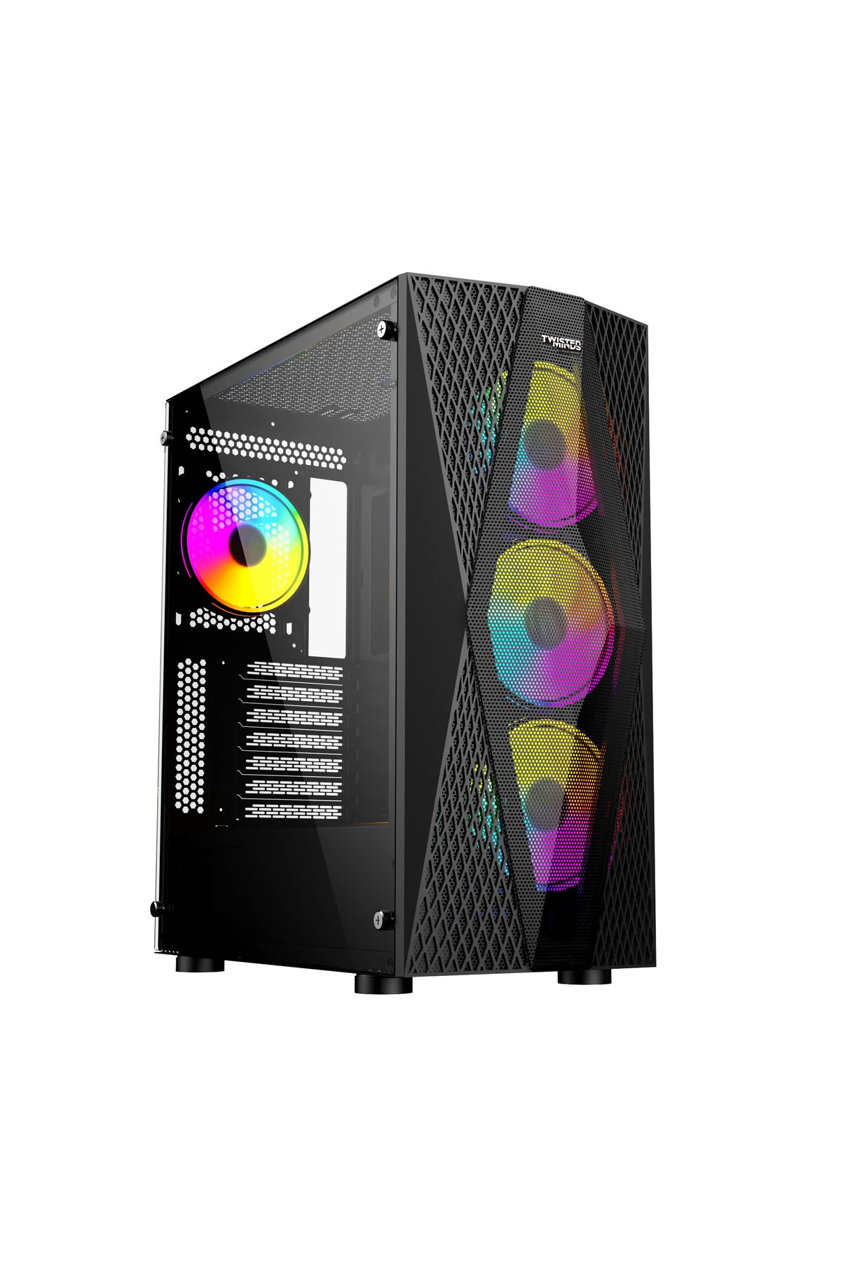 Twisted Minds TM-210XL-P1 KP650P 4x12Cm RGB Fan 650W Mesh Gaming (Oyuncu) Kasa