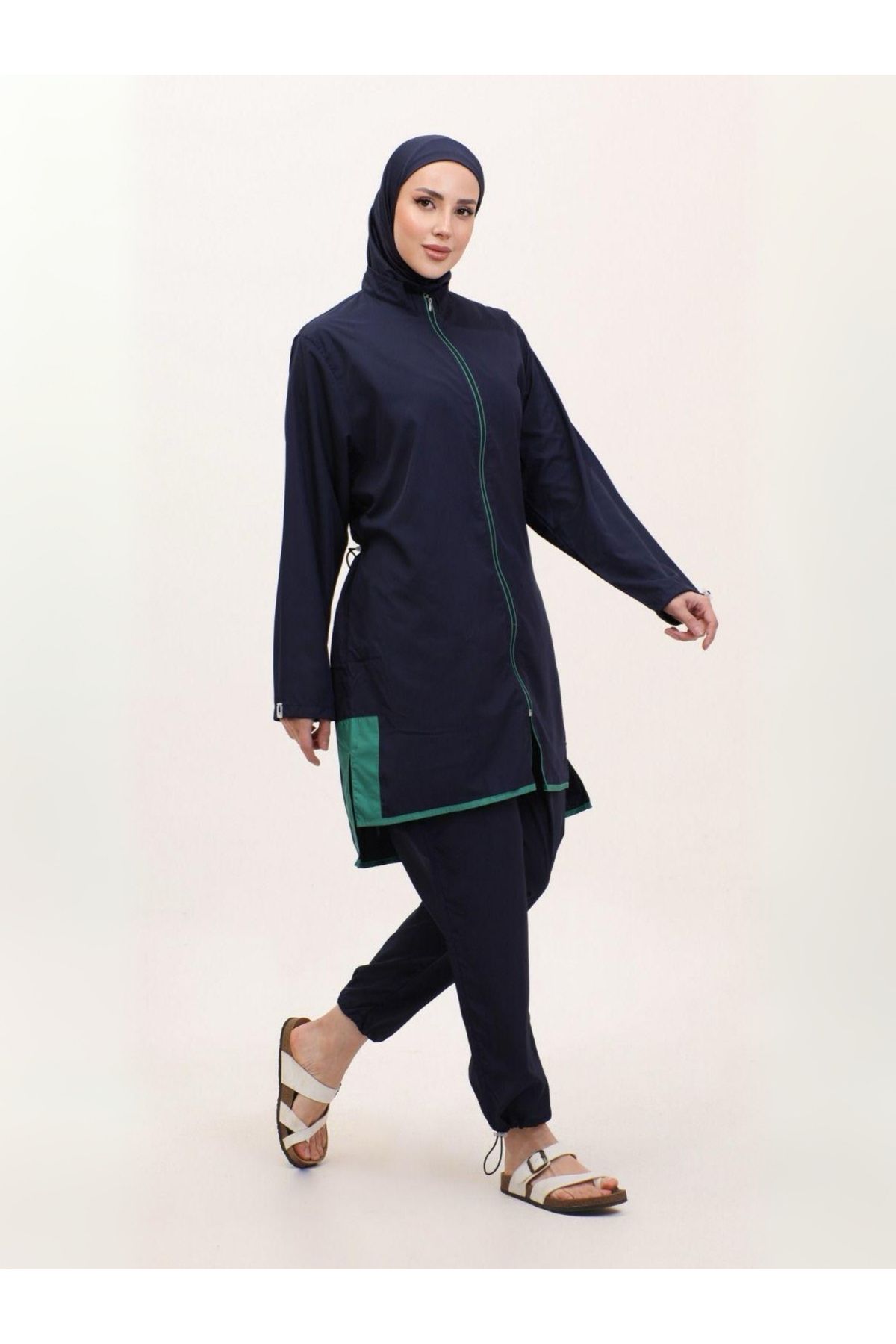 Zeynep Butik Yırtmacı Renkli Nanotex Tesettür Mayo 9901 1855