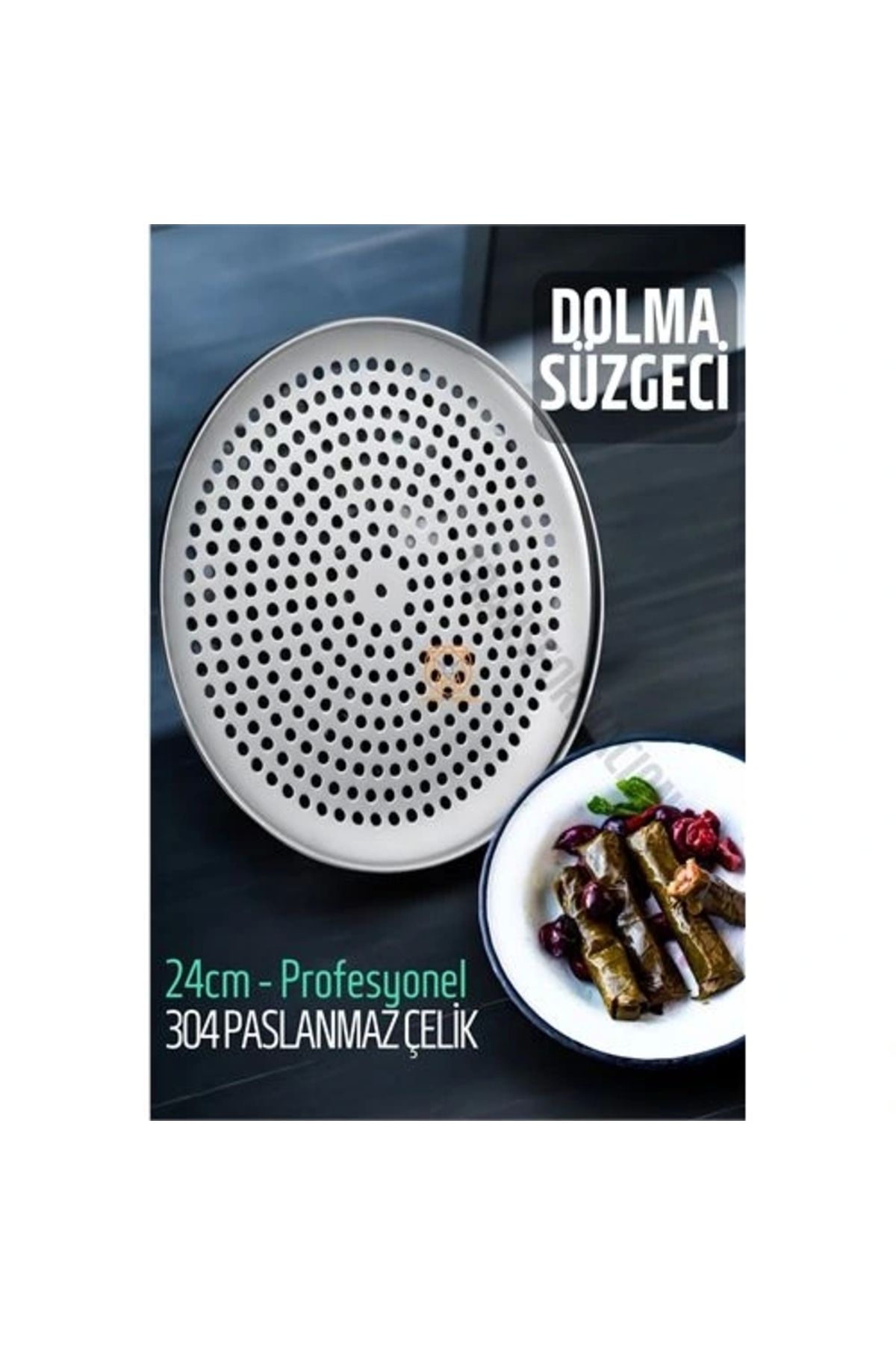 OurStyles Sarma Dolma Süzgeci 24 cm 304 Paslanmaz Çelik