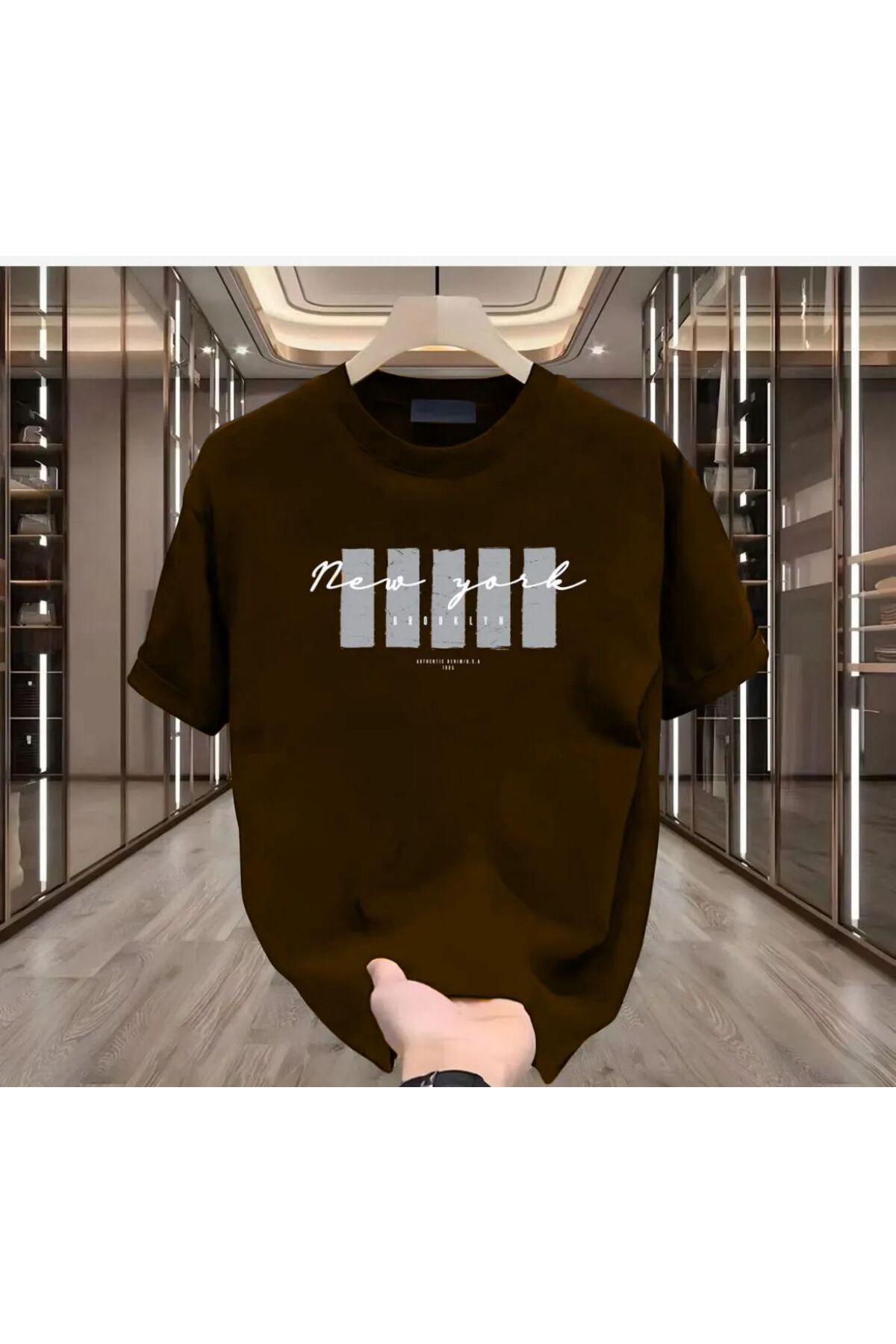 Man New York X Baskılı T-SHİRT