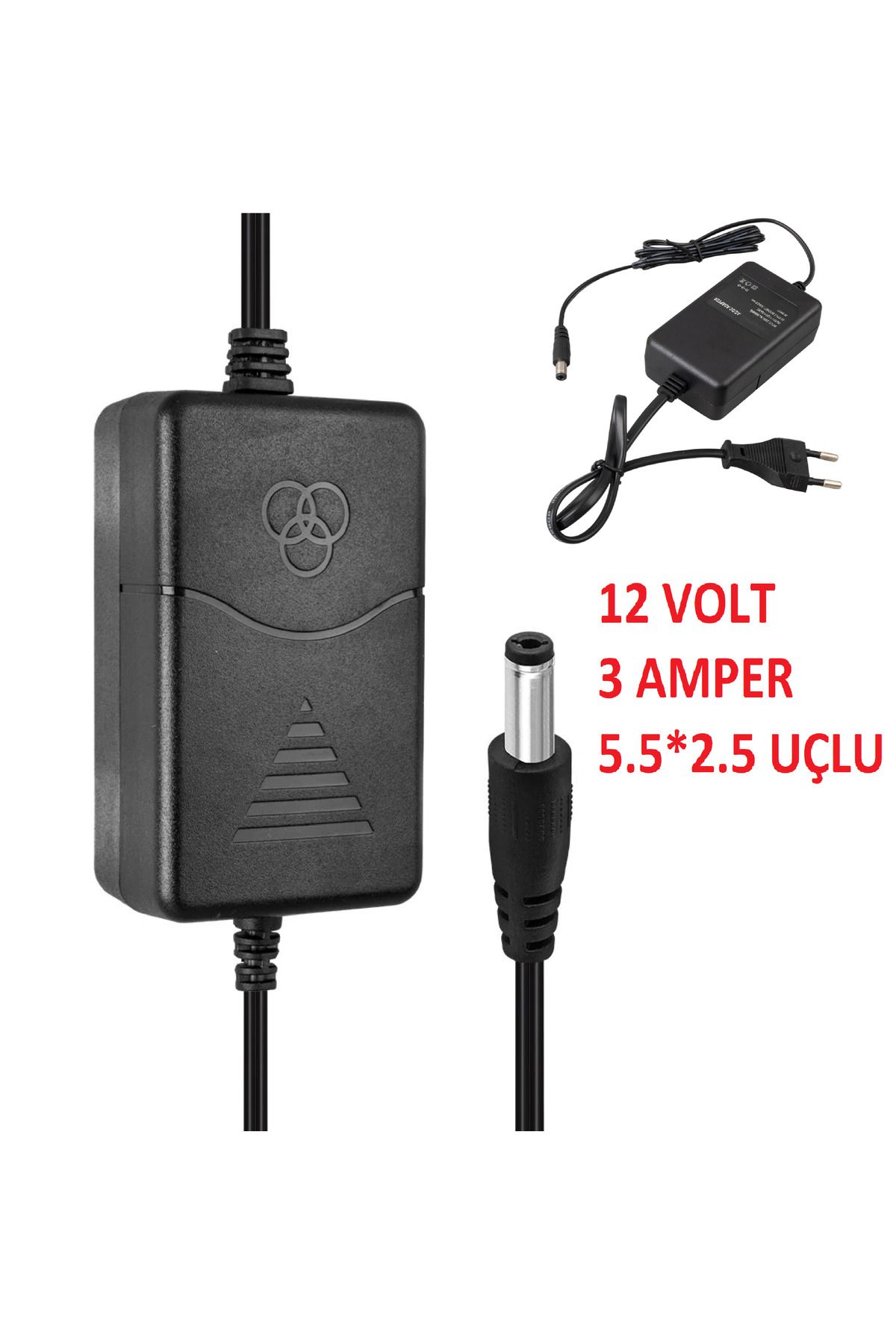 nelerbulurum YÜKSEK KALİTE 12 VOLT 3 AMPER 5.5*2.5 MM UÇLU ADAPTÖR ŞERİT LED-MODEM-TRAFO-UYDU CİHAZI UYUMLU