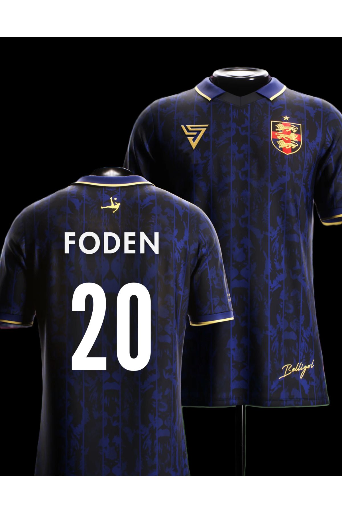Lion Spor İngiltere Milli Takımı Özel Tasarımlı Phil Foden Yakalı Konsept Forması