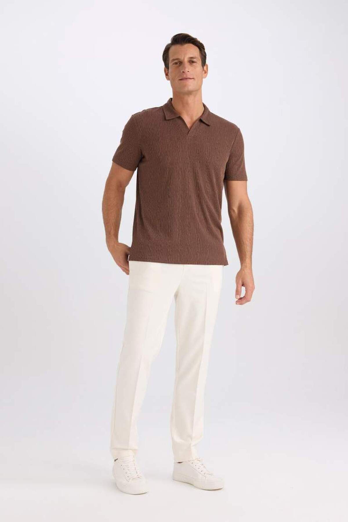 DeFacto-Summer Fabric Jogger Pants with Lacing at the Waist Elastic Straight Leg Stretching in All Directions with Pockets A9943Ax25Sp 3