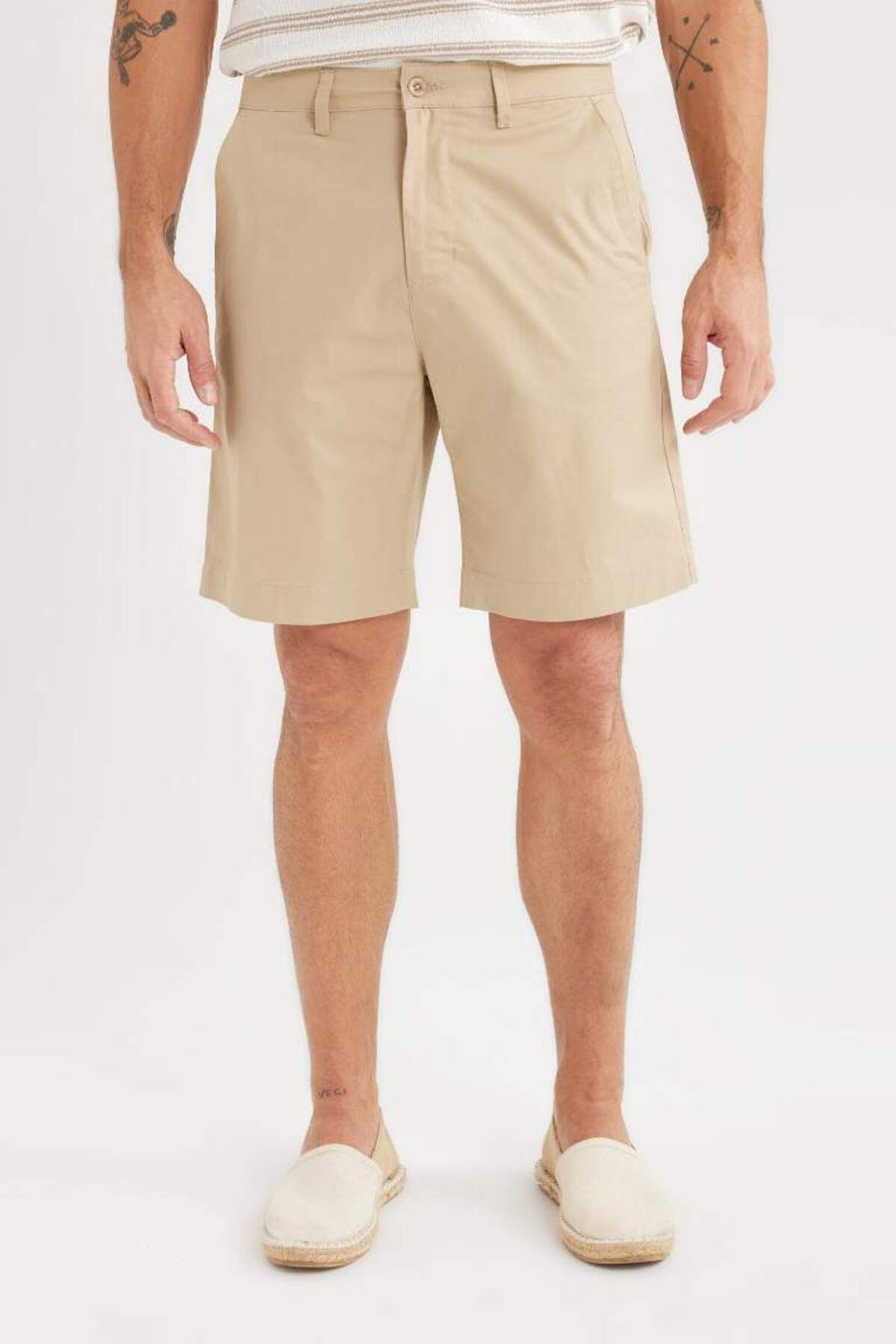 DeFacto Yeni Sezon %100 Pamuk Regular Fit Gabardin Bermuda Şort