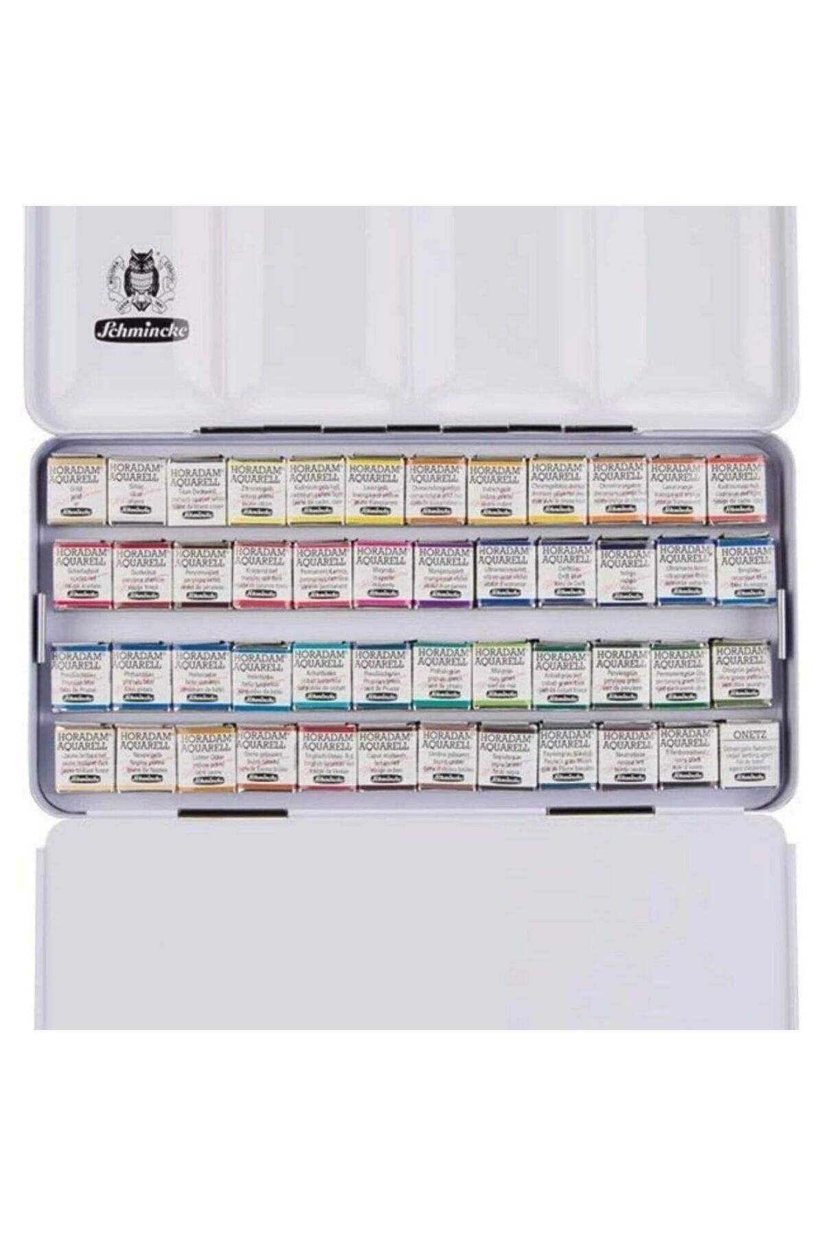 Schmincke Horadam Aquarell Profesyonel Seri Metal Kutulu Sulu Boya Seti Yarım Tablet 48li