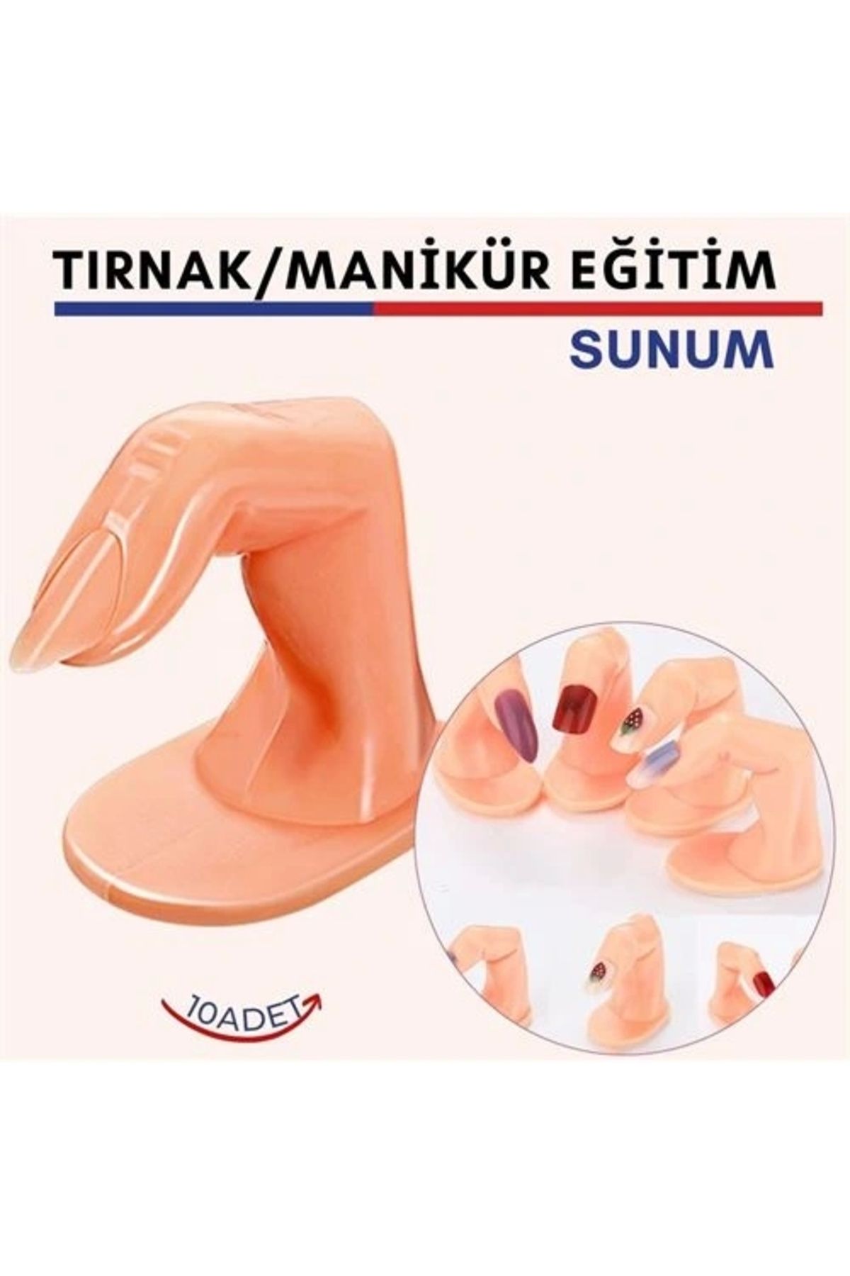 OurStyles Protez Tırnak Manikür Eğitim ve Sunum Parmakları 10 adet