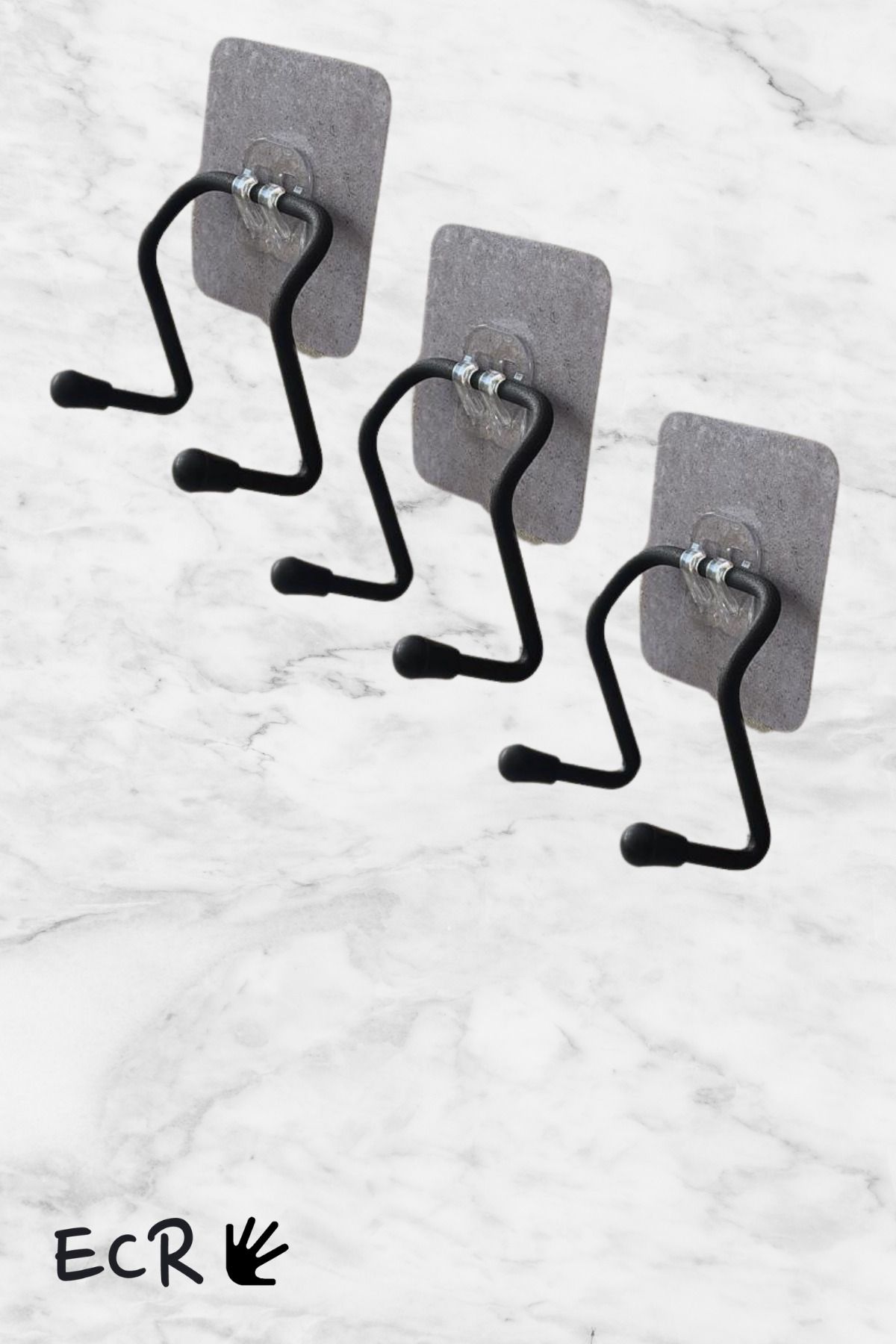 eldiven matik Siyah Renk Yapışkanlı Çift Kancalı Banyo Mutfak Askısı Metal Askılık Duvar Askı Organizer