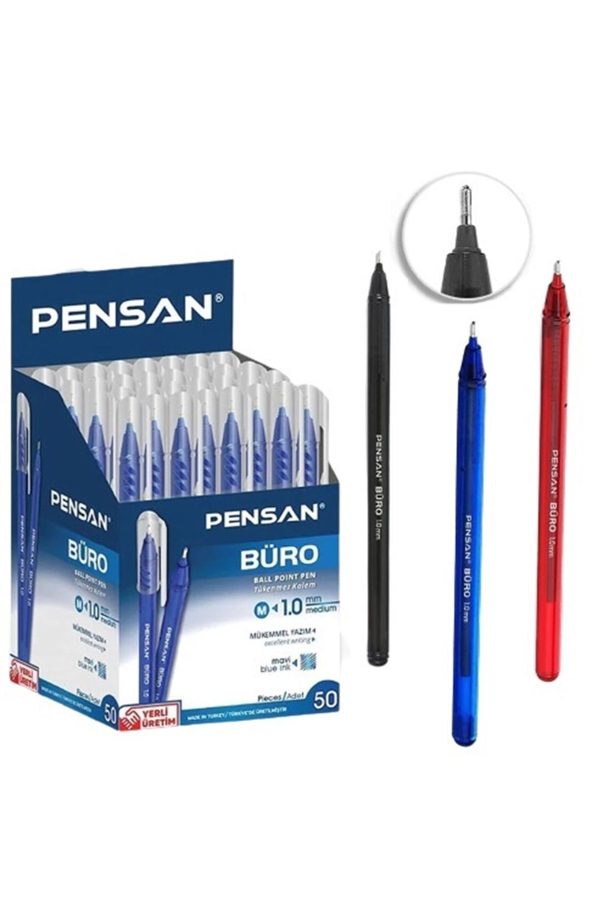 Pensan TÜKENMEZ KALEM BALLPOİNT 1.0 MAVİ 50 Lİ PAKET