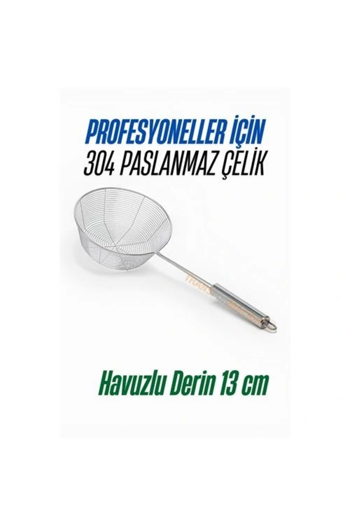 OurStyles Derin Kevgir Havuzlu Süzgeç 304 Paslanmaz Çelik 13 cm