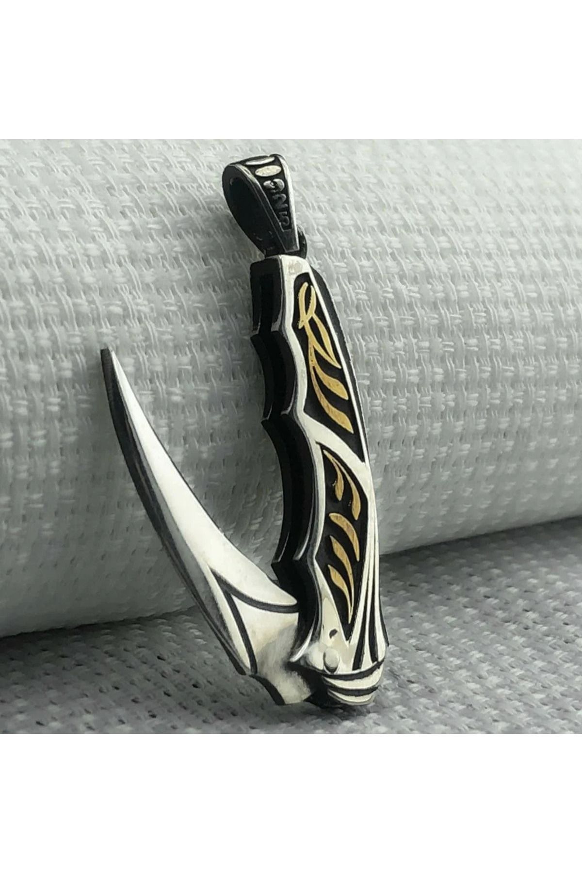 shop Bıcak Tasarımlı 925 Ayar Gümüş Erkek Kolye