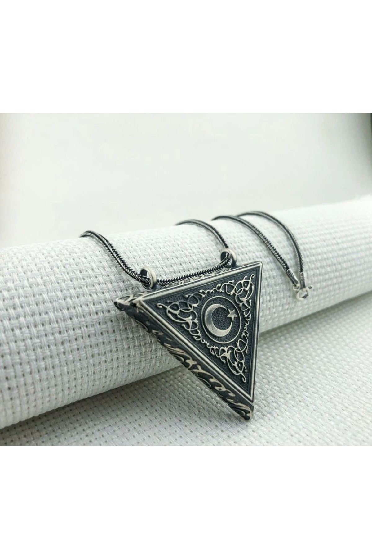 shop Cevşen Ay Yıldızlı Muska 925 Ayar Gümüş Erkek Kolye