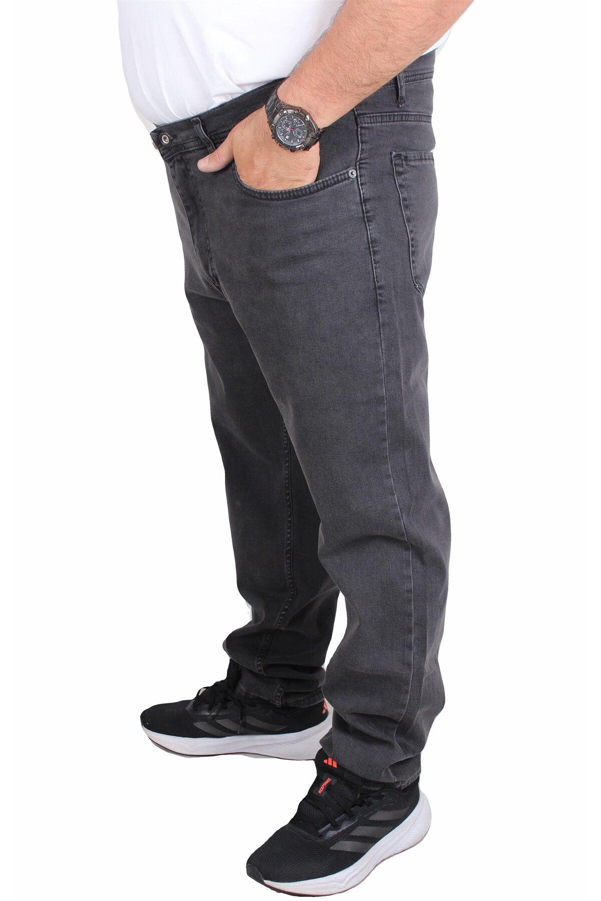 MocGrande Büyük Beden Kot Pantolon Power Lycra Comero 11914 FUME