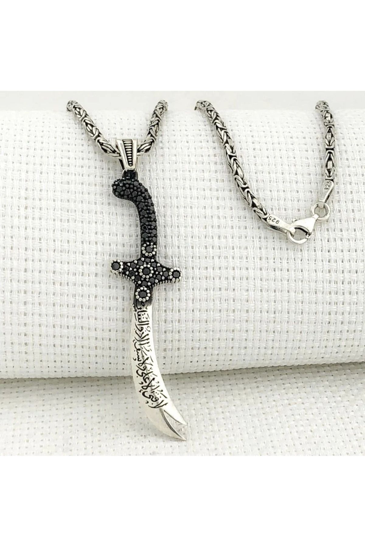 shop Zulfikar La Feta İlla Ali La Seyfe İila Zulfikar Kral Zincir 925 Ayar Gümüş Erkek Kolye