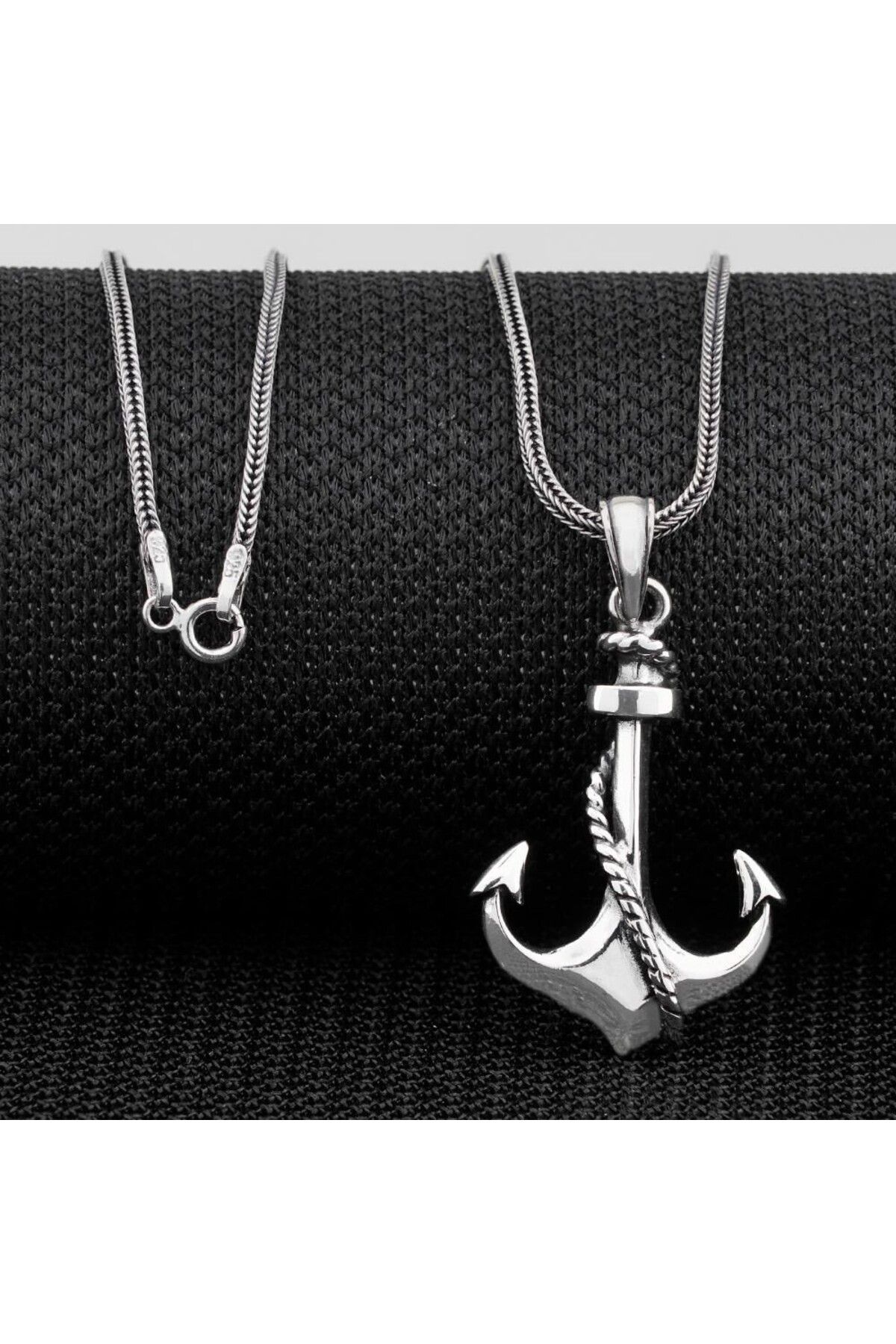 shop Deniz Çapası 925 Ayar Gümüş Erkek Kolye
