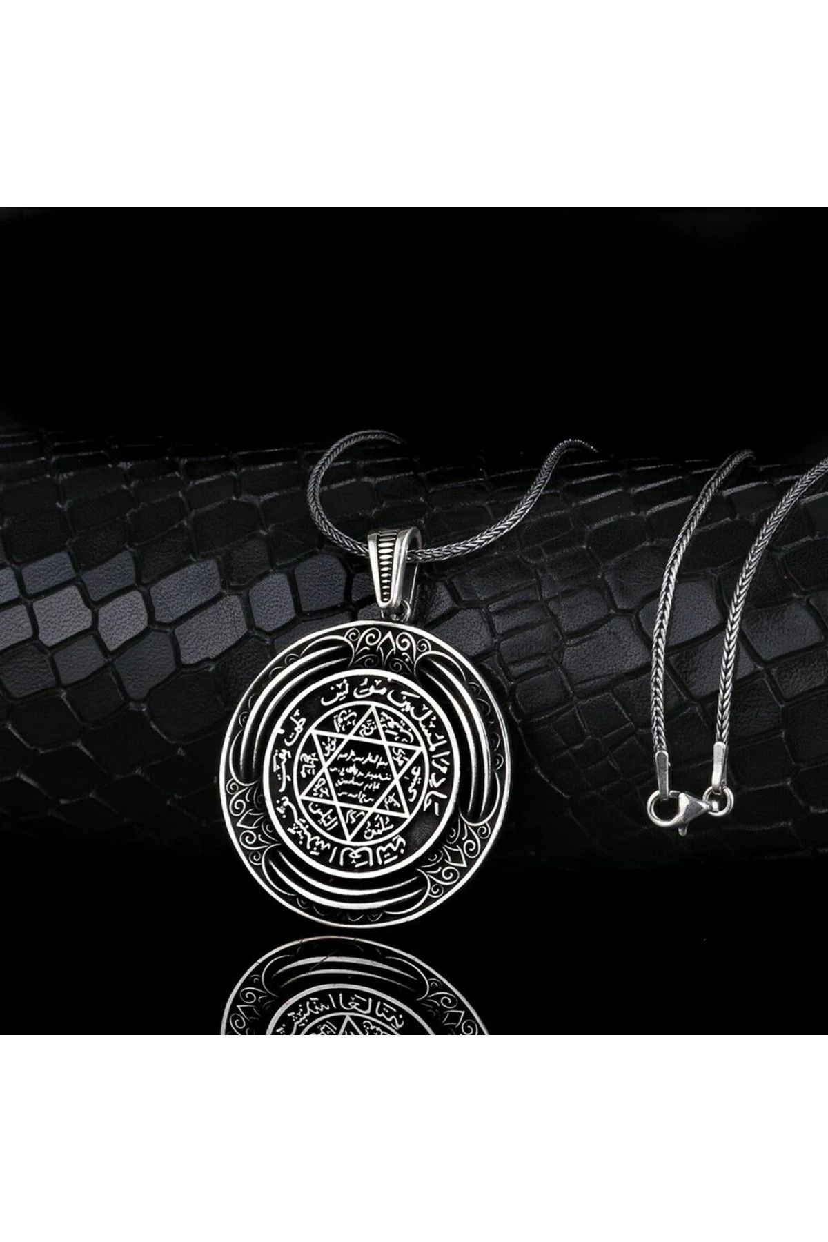 shop Süleyman Mührü Madalyon 925 Ayar Gümüş Erkek Kolye
