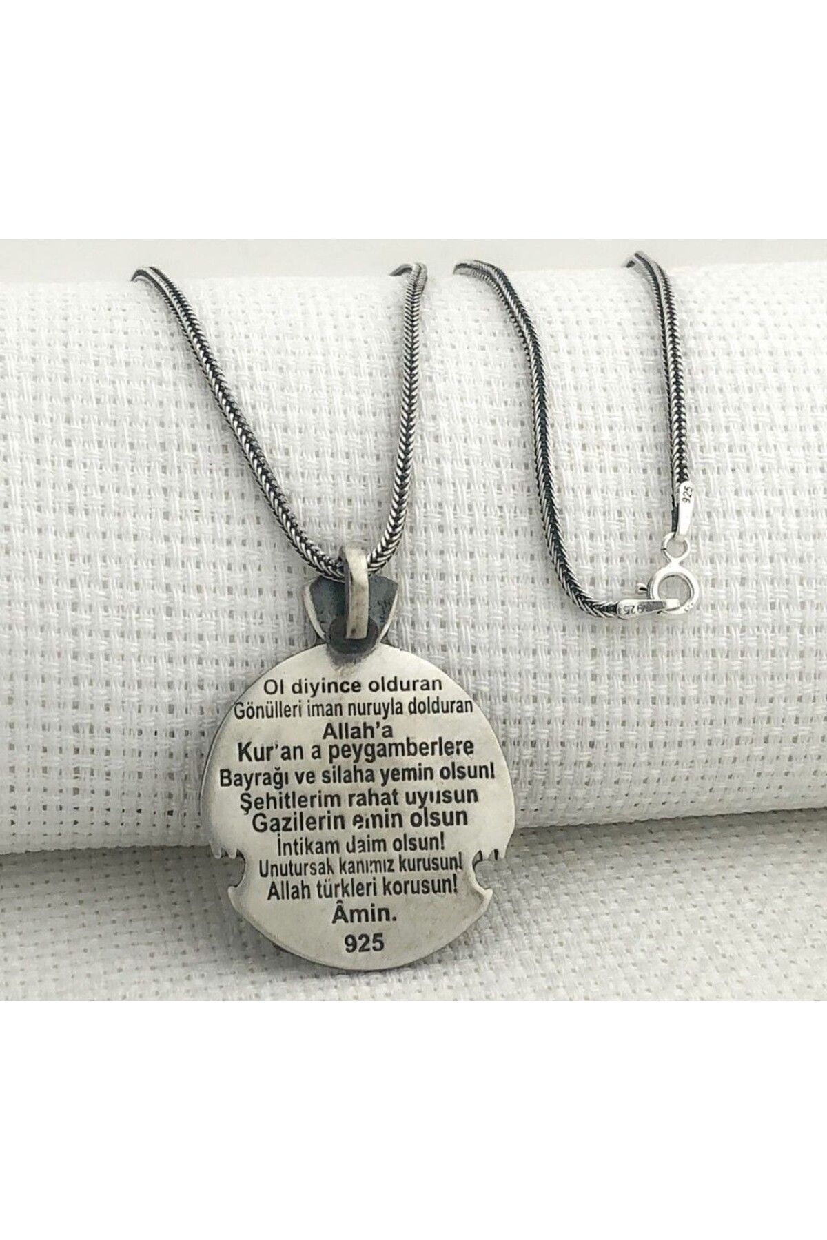 shop Bozkurt Göktürkce Yazılı 925 Ayar Gümüş Erkek Kolye