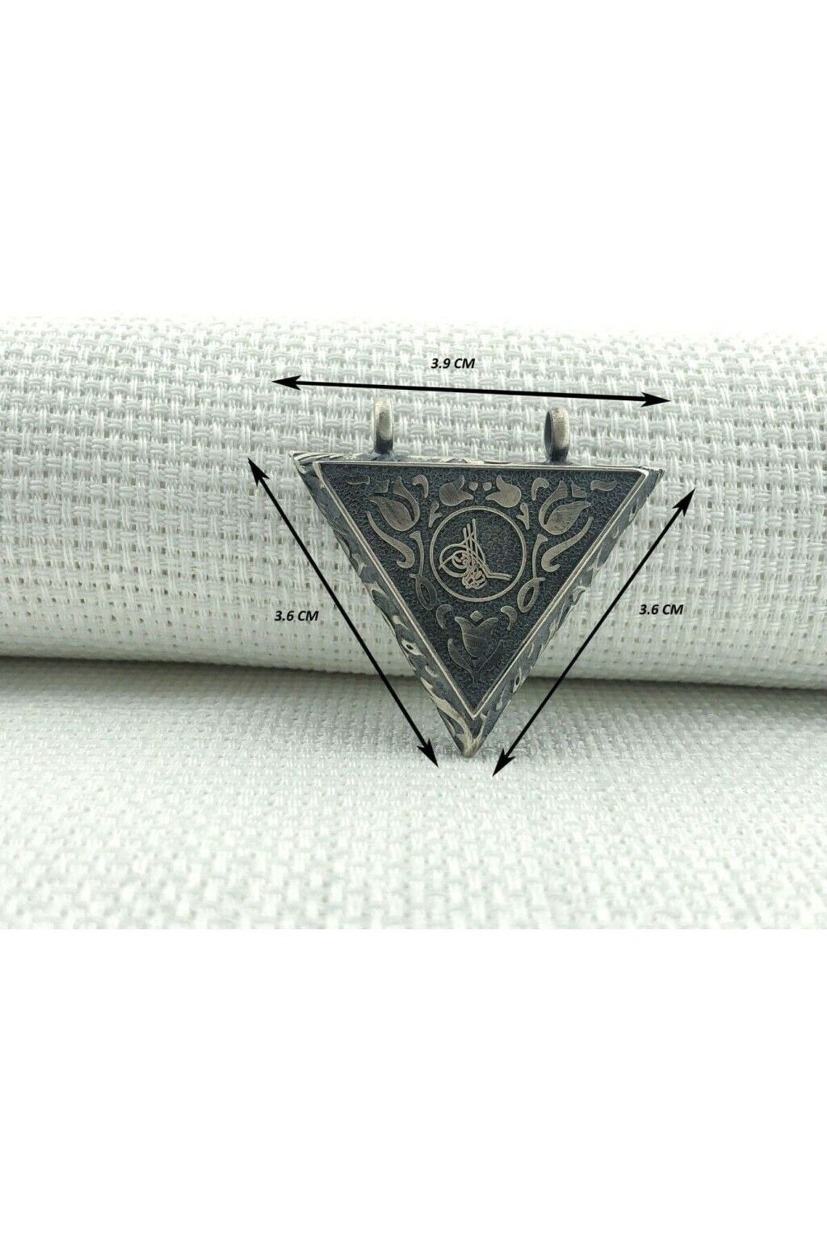 shop Gul Desenli Osmanlı Tugralı Muska Kabi 925 Ayar Gümüş Erkek Kolye