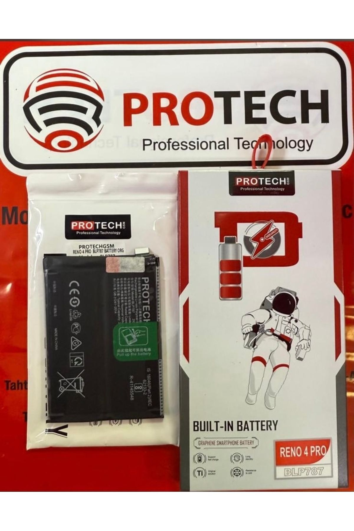 shop AZURTECH Reno 4 Pro Uyumlu Yüksek Kapasiteli Batarya
