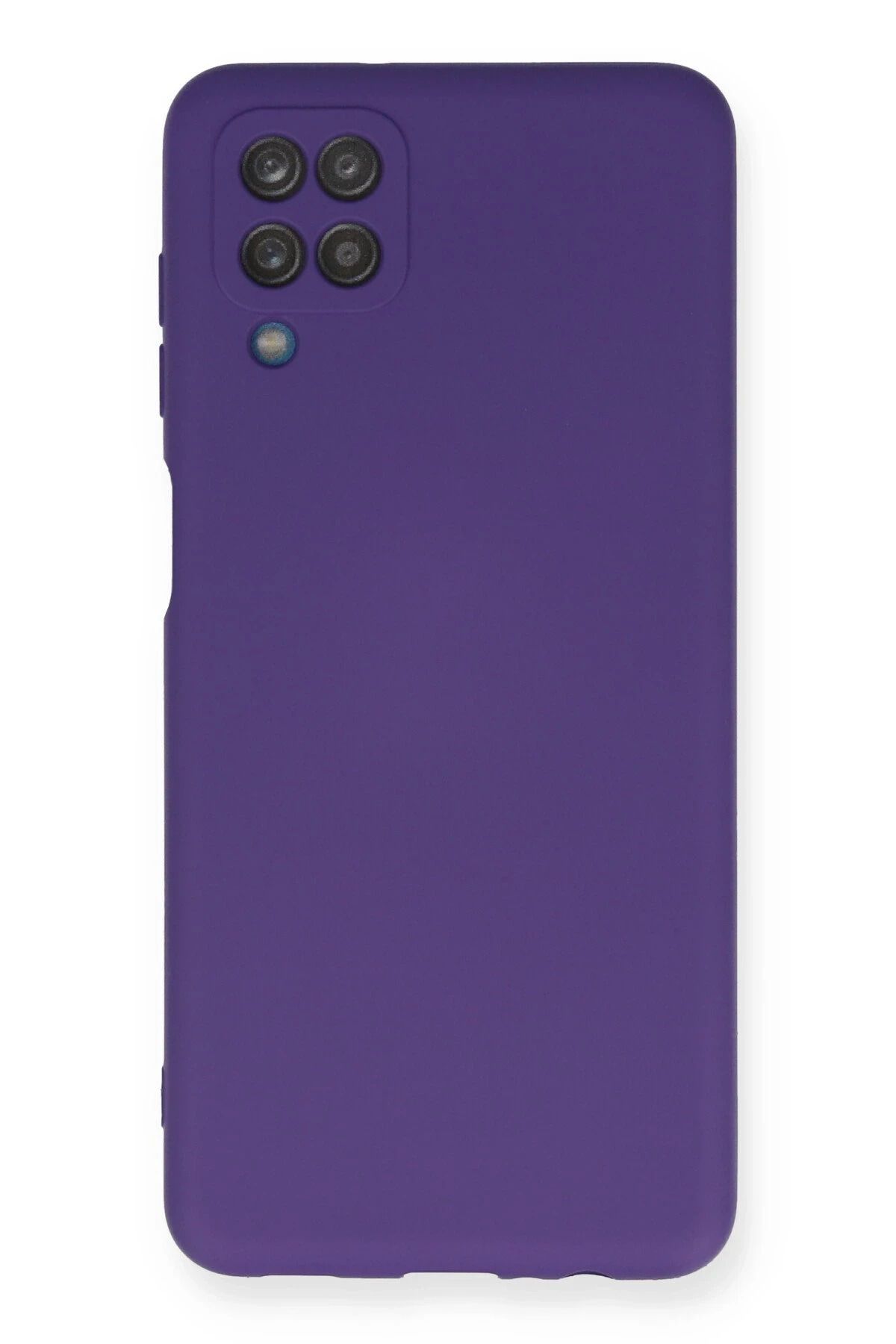 NewFace Samsung Galaxy A12 Kılıf Nano içi Kadife Silikon - Mor YNSMR