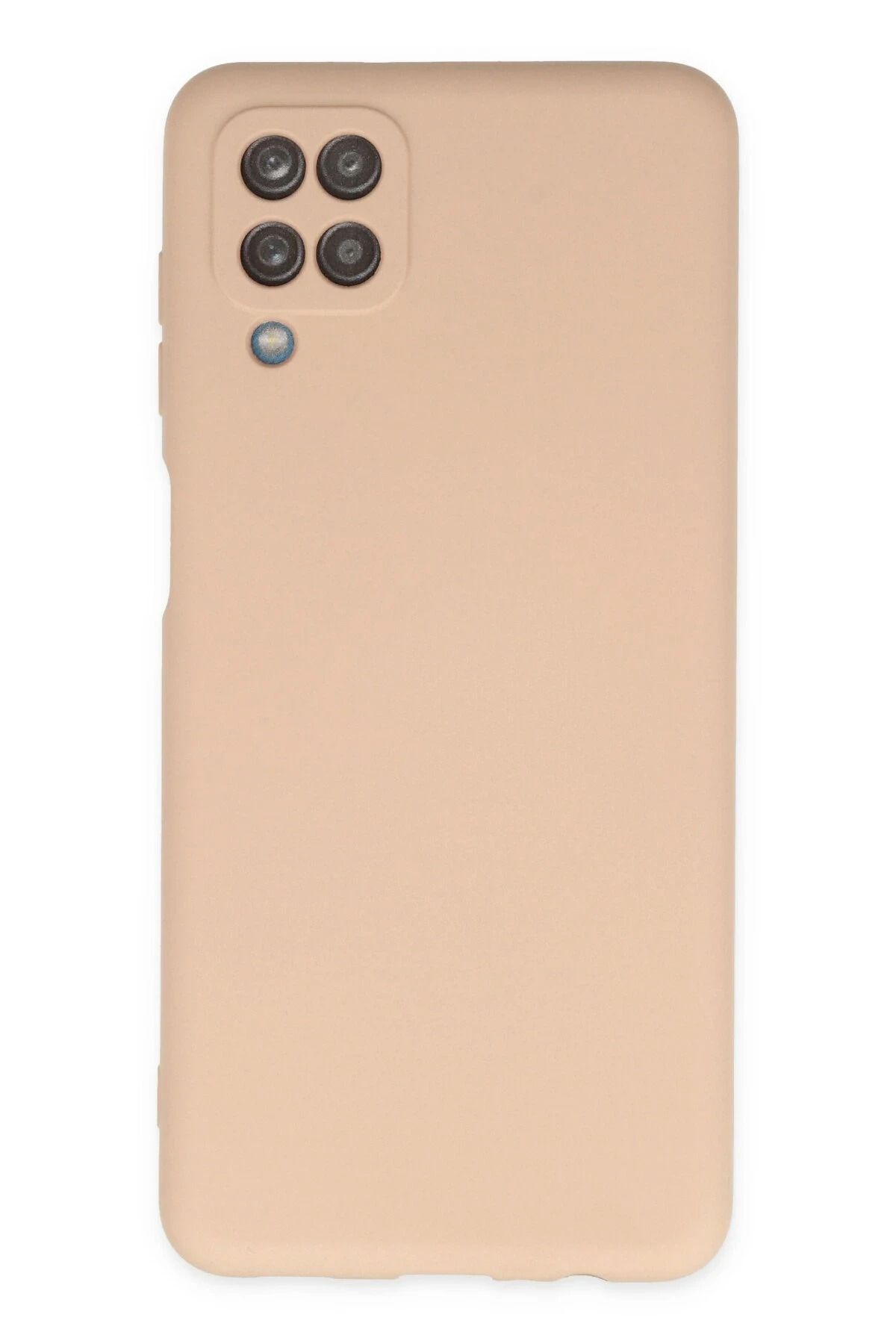 NewFace Samsung Galaxy A12 Kılıf Nano içi Kadife Silikon - Pudra YNSMR