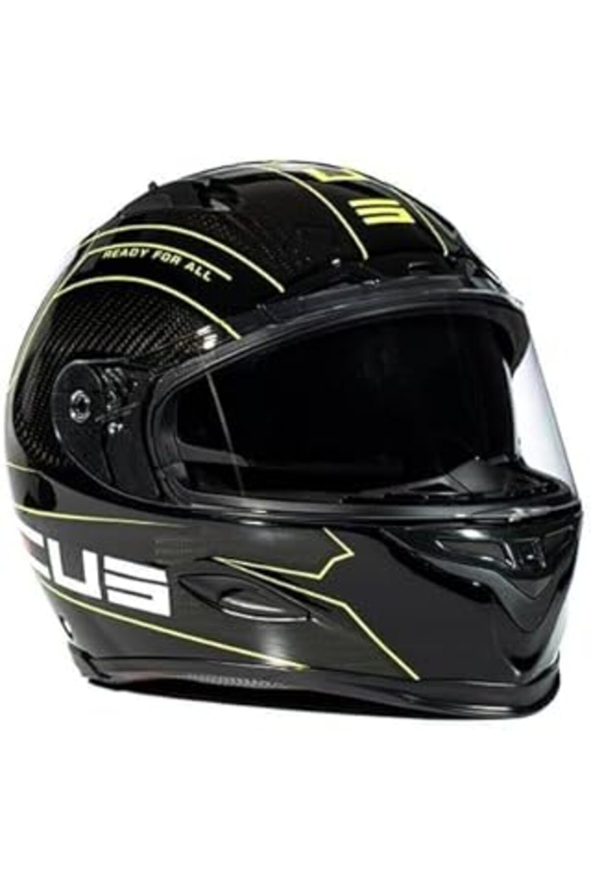 NETWORK ART ZEUS ZS-1800B Motosiklet Kaskı Kapalı Kask Gloss Carbon AM8 Fluo Yellow S