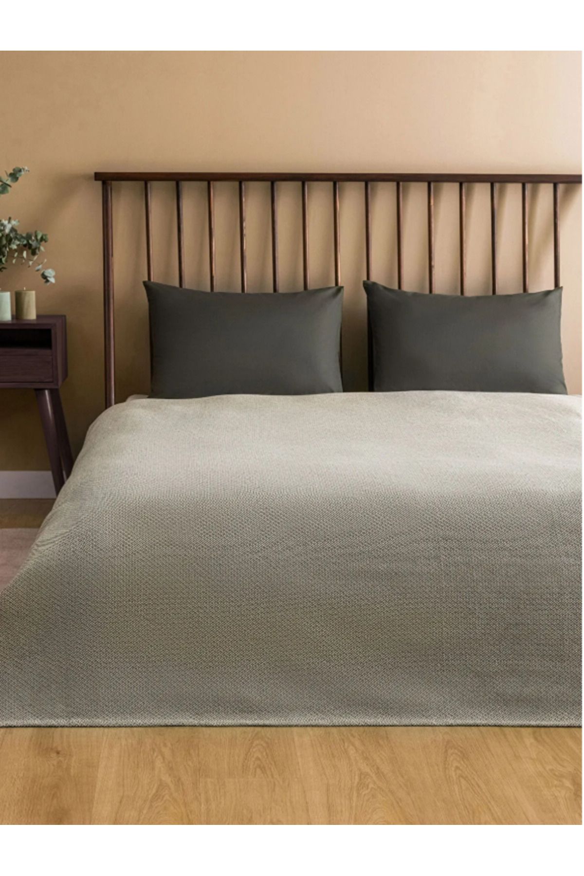 LC Waikiki LCW HOME Yeşil Pamuklu Desenli Çift Kişilik Pike Seti