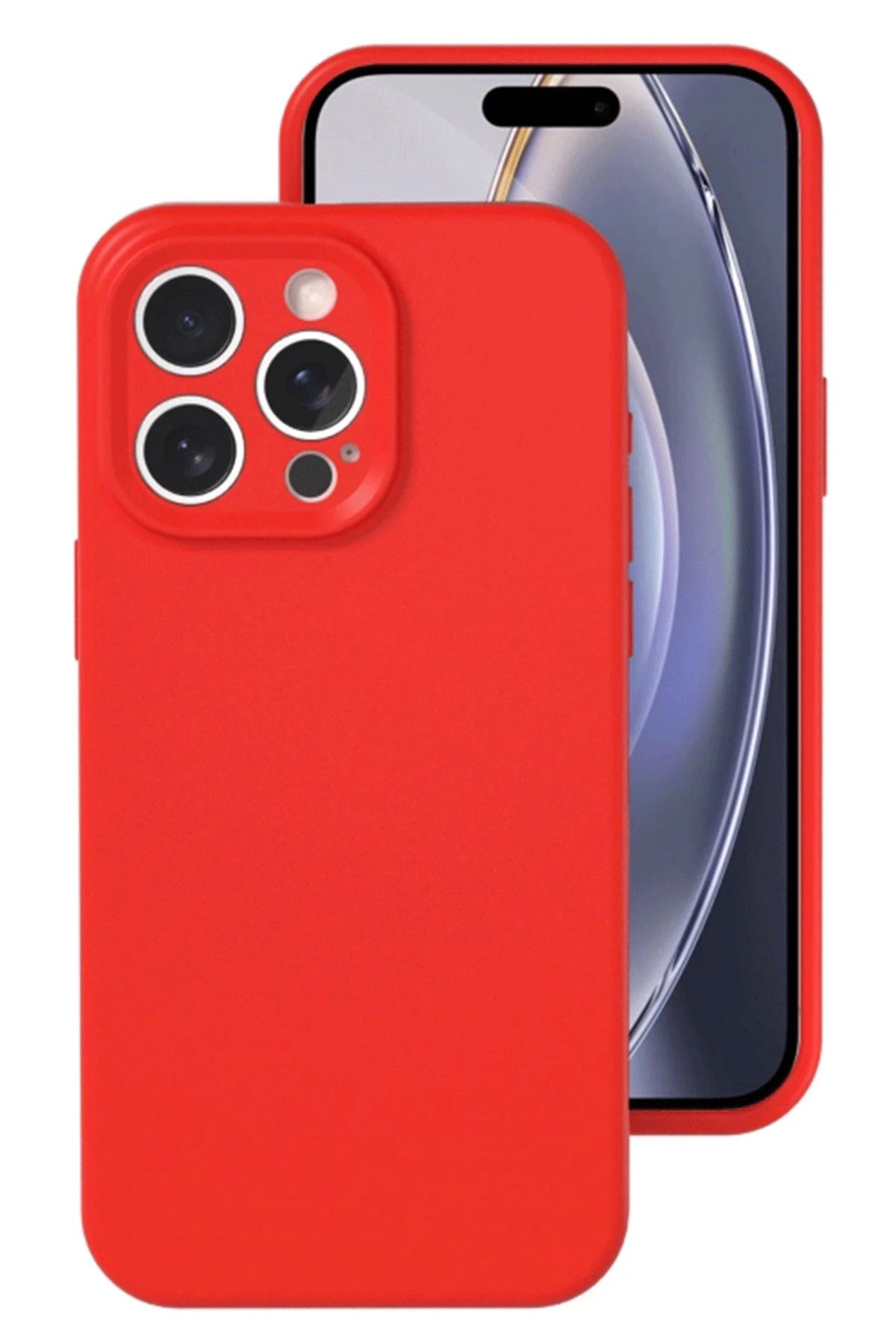 cepmoda iPhone 16 PRO MAX - Telefon Kılıfı - Lansman, iÇi Süet/Kadife, Soft v2 - KIRMIZI