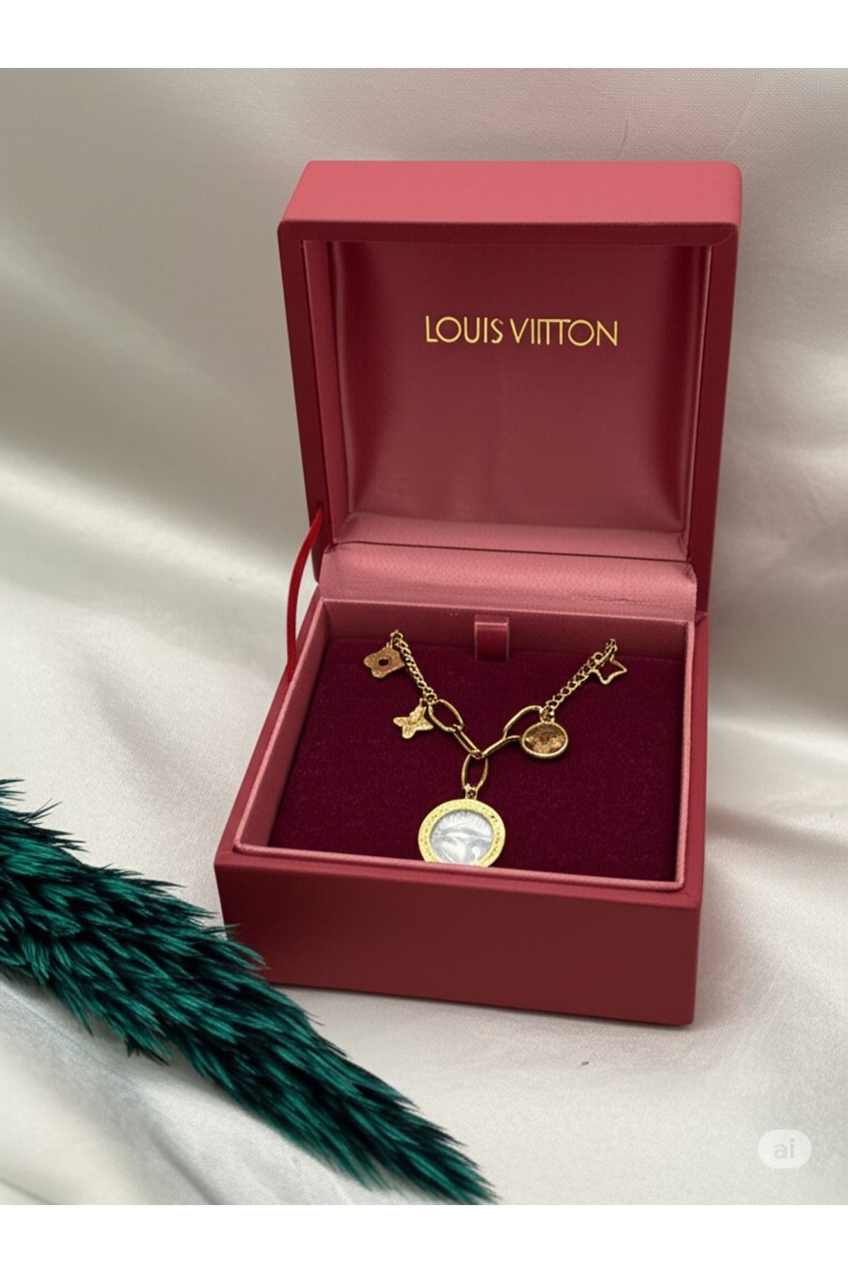 KANERUZ Altın Kaplama Paslanmaz Çelik Van Cleef Kolye