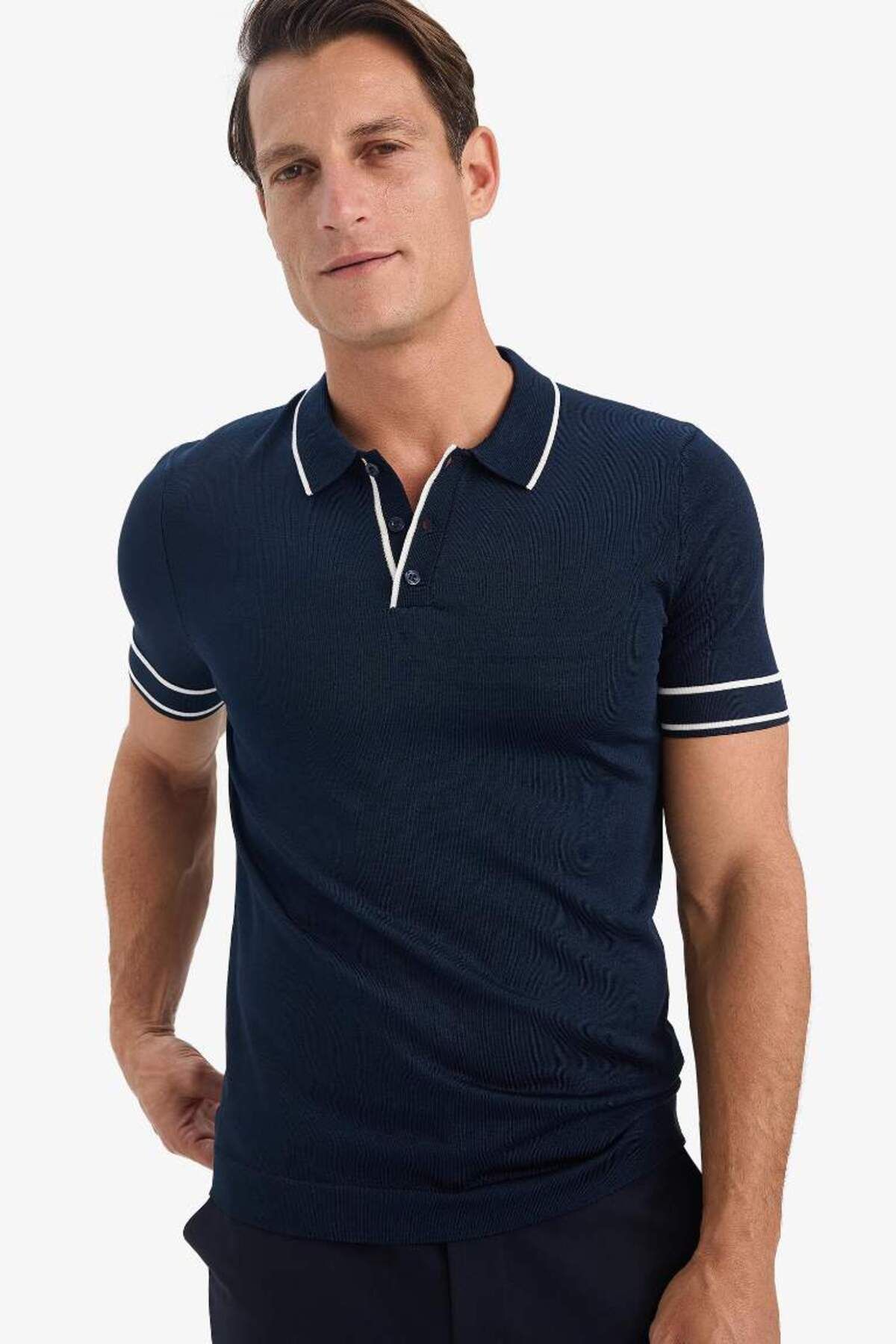 DeFacto Yeni Sezon Standart Fit Polo Yaka Kısa Kollu Triko Polo Tişört