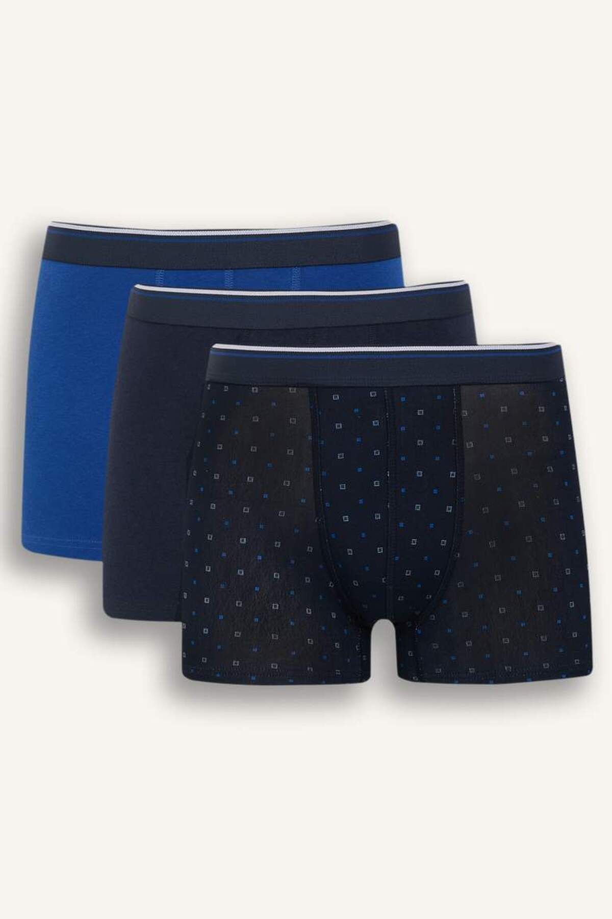 DeFacto Yeni Sezon Regular Fit Baskılı 3'lü Boxer