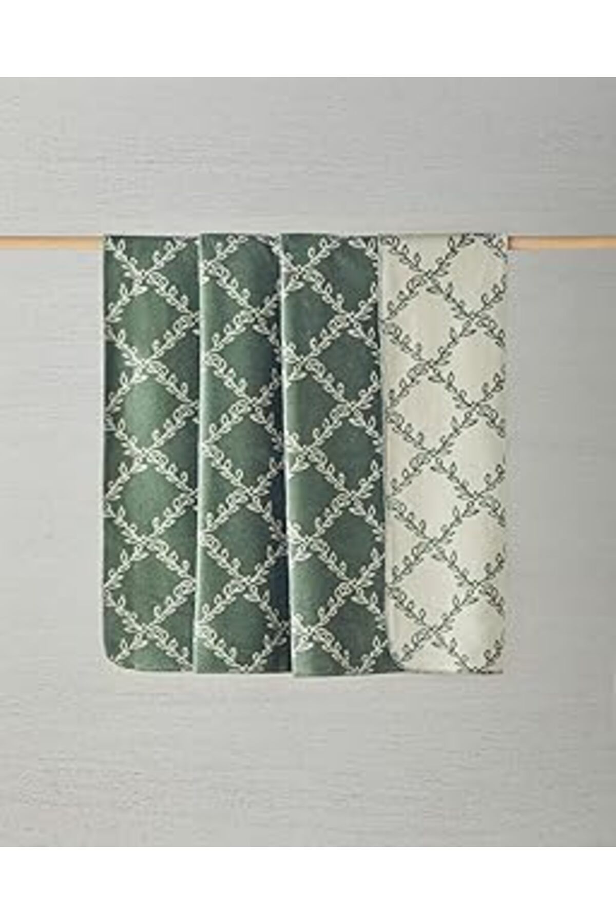 Mu Art Ahşap English Home Ivy Trellis Pamuklu Çift Kişilik Battaniye Yeşil