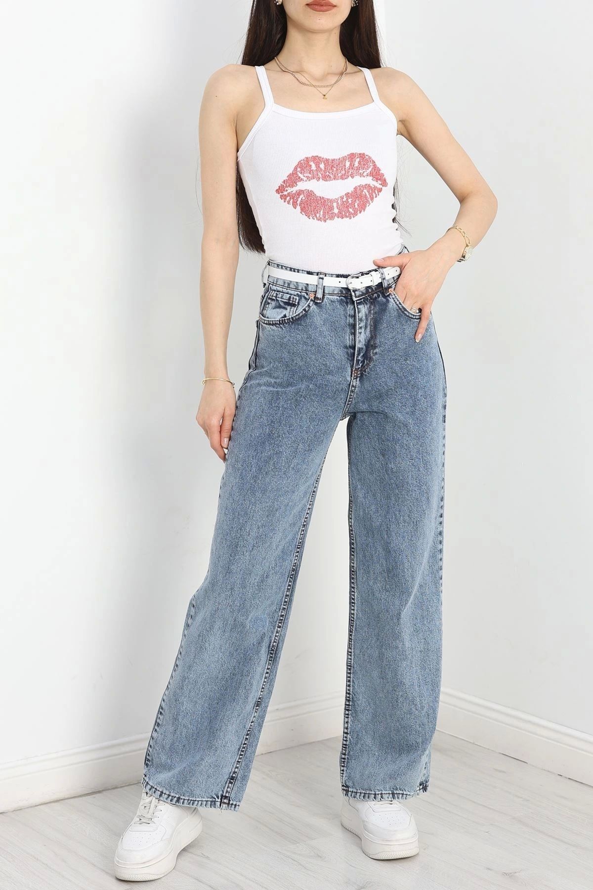 OurStyles Palazzo Kot Pantolon Mavi1 - 40748.1431.