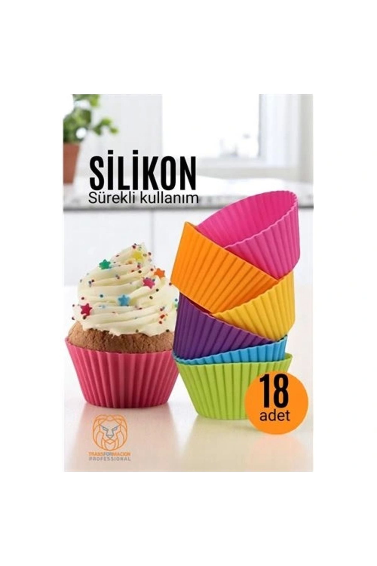 OurStyles Silikon Muffin Kalıbı - Sürekli Kullanım Muffin Kek Kalıbı 18 ADET