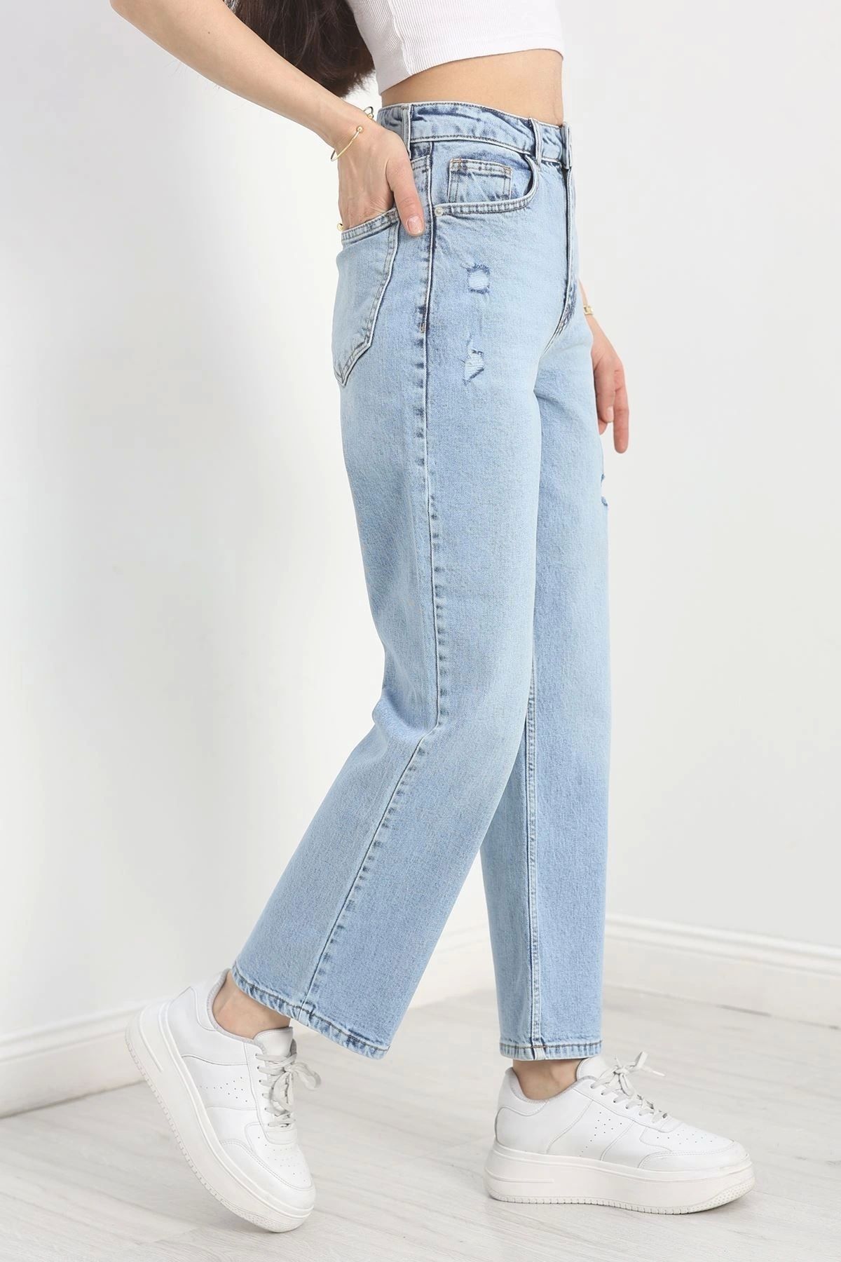 OurStyles Palazzo Kot Pantolon Açıkmavi - 30431.1966.