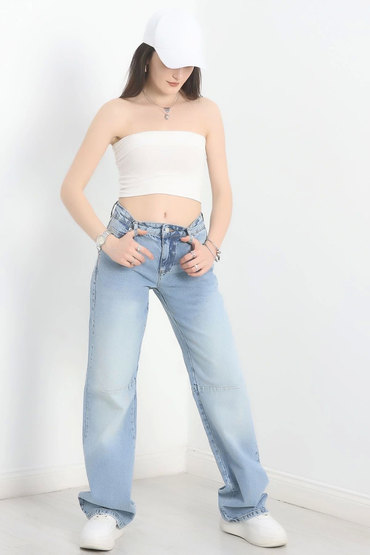 OurStyles Palazzo Kot Pantolon Açıkmavi - 30445.1966.