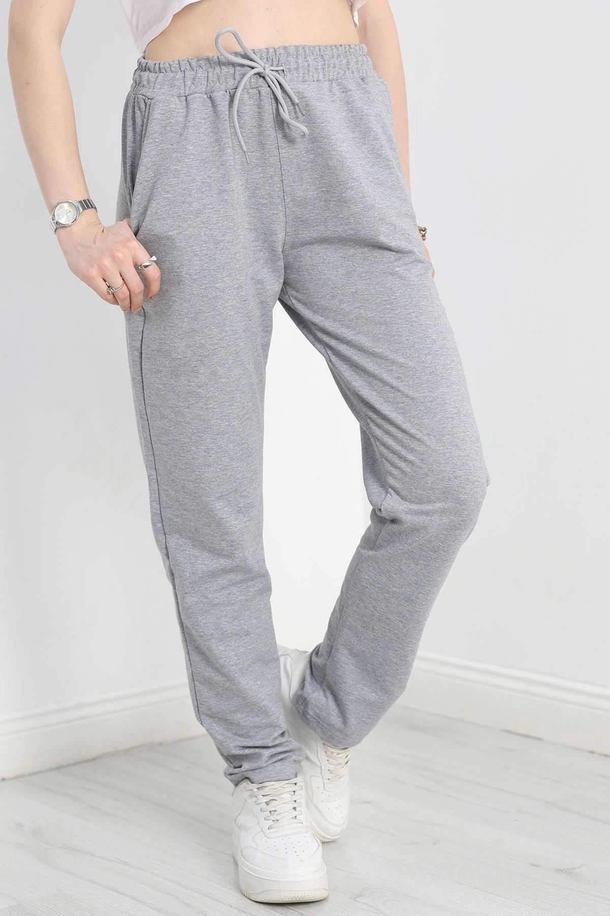 OurStyles A Kalite Düz Paça Eşofman Altı Gri1 - 40509.1431.