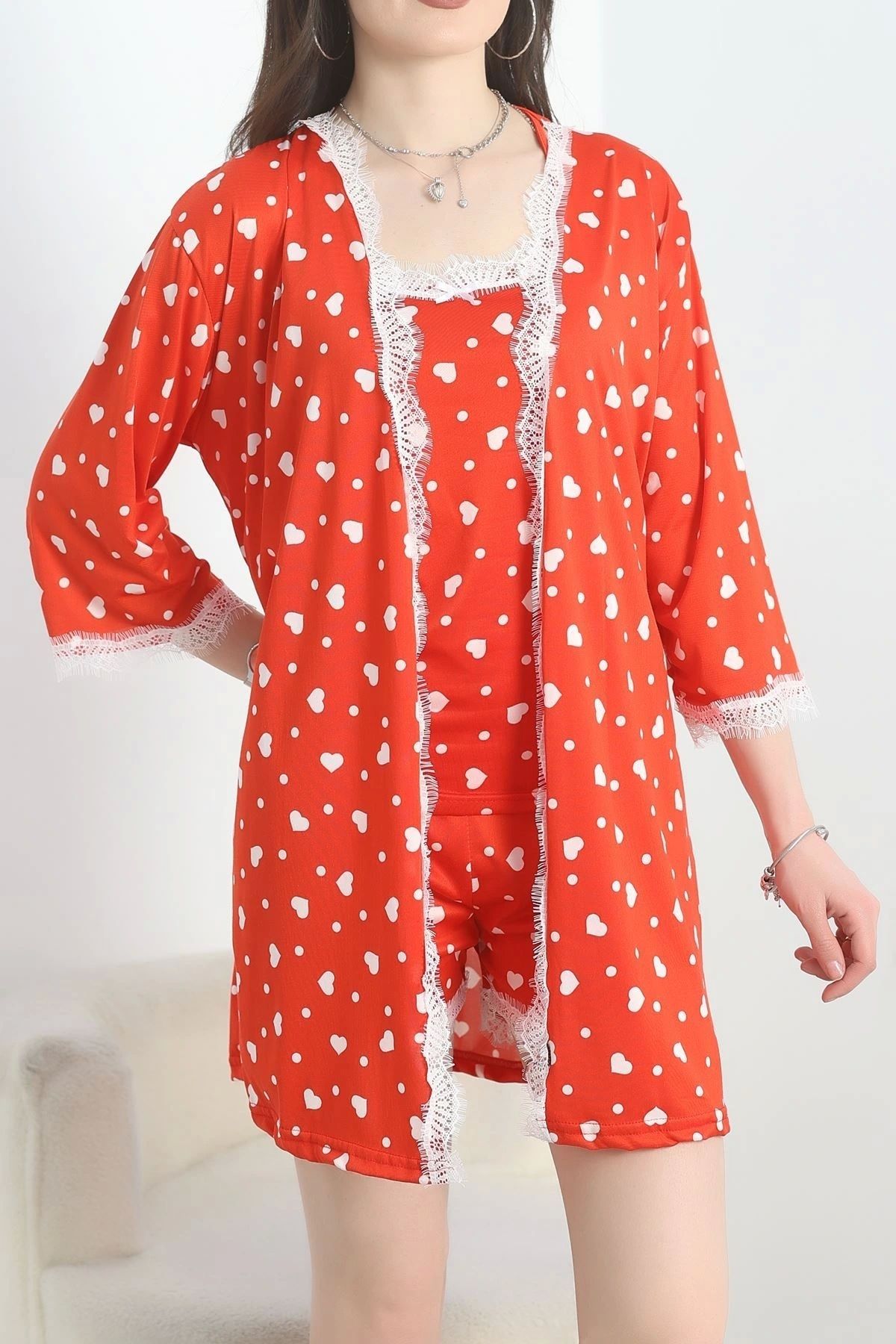 OurStyles Milan Kumaş Şortlu 3'Lü Set Kırmızıkalp - 50148.1857.