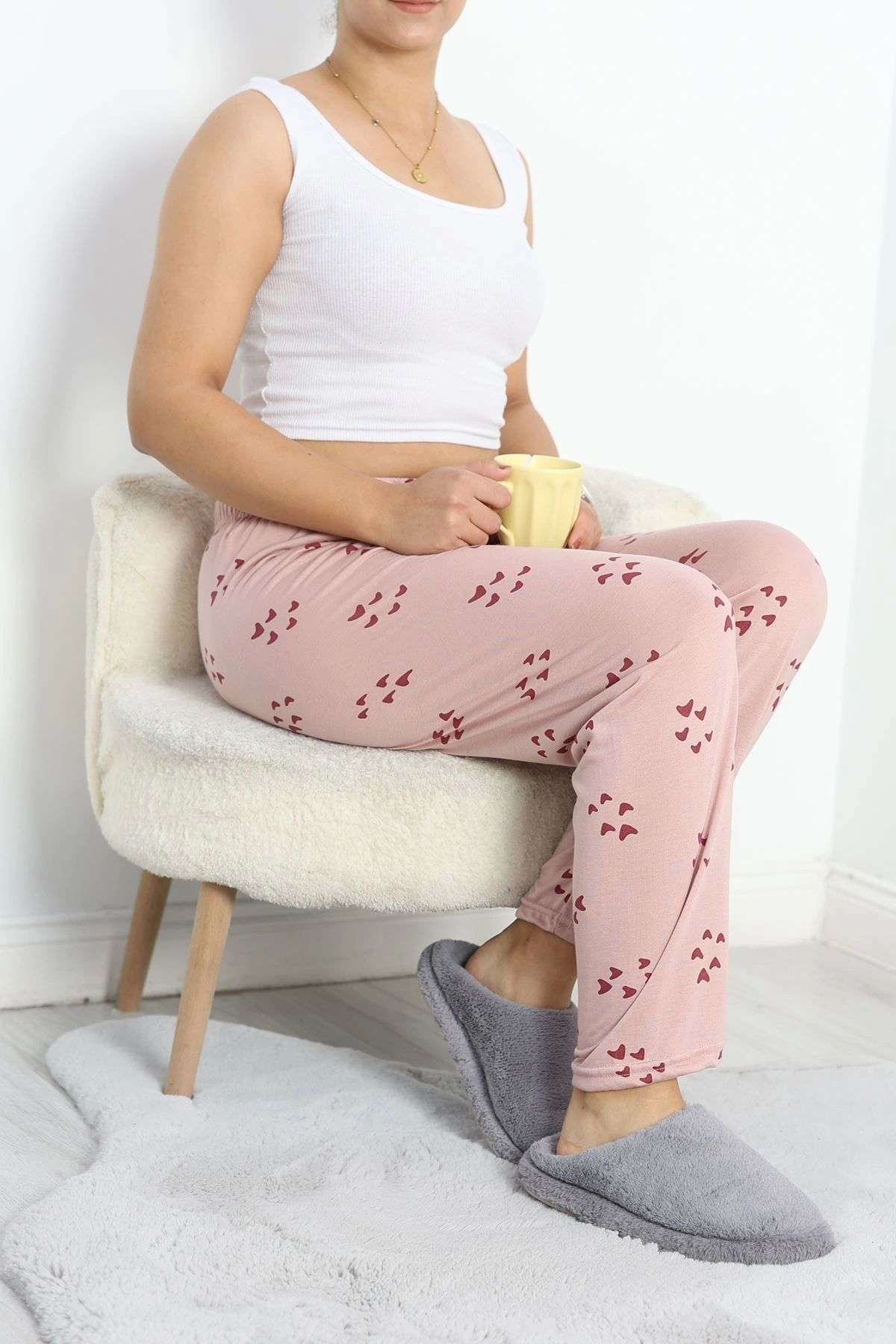 OurStyles Büyük Beden Pijama Altı Pudrakalp - 50452.1048.