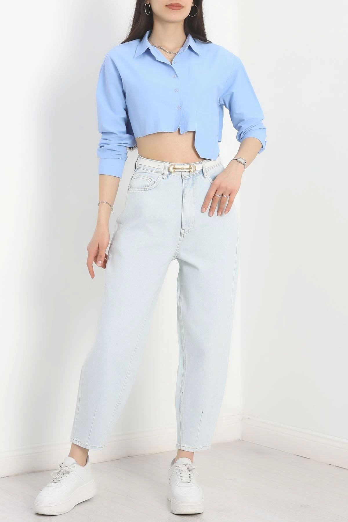 OurStyles Boyfriend Kot Pantolon Buzmavi - 30430.1966.