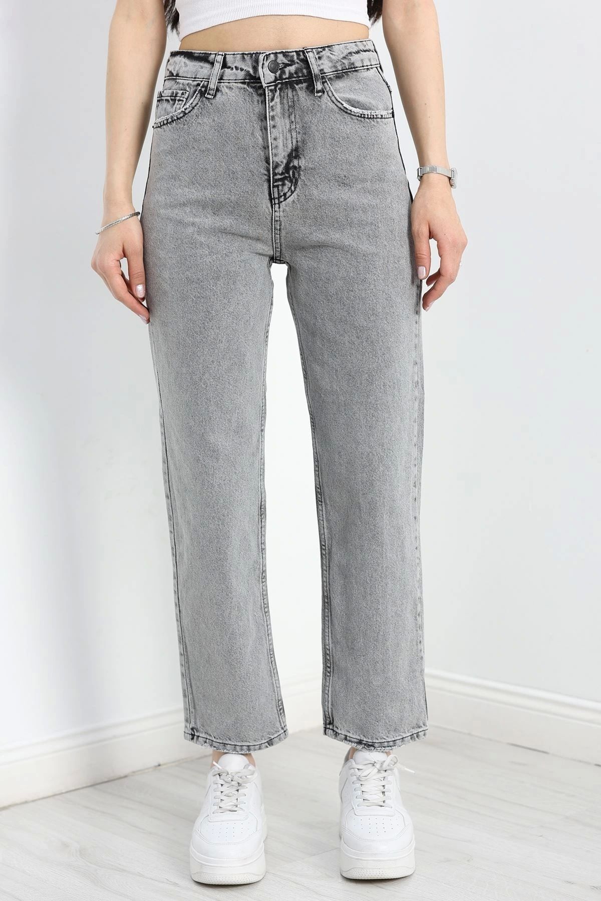 OurStyles Straight Kot Pantolon Gri - 30542.1975.