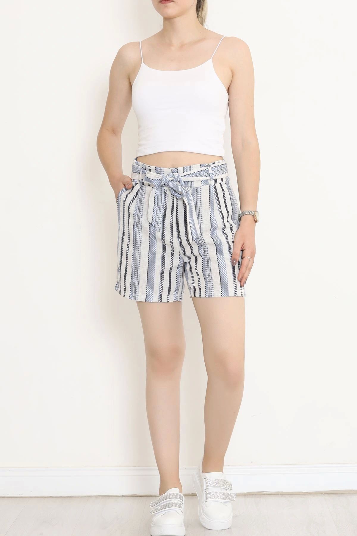 OurStyles Keten Şort Ekrumavi - 1018.1247.