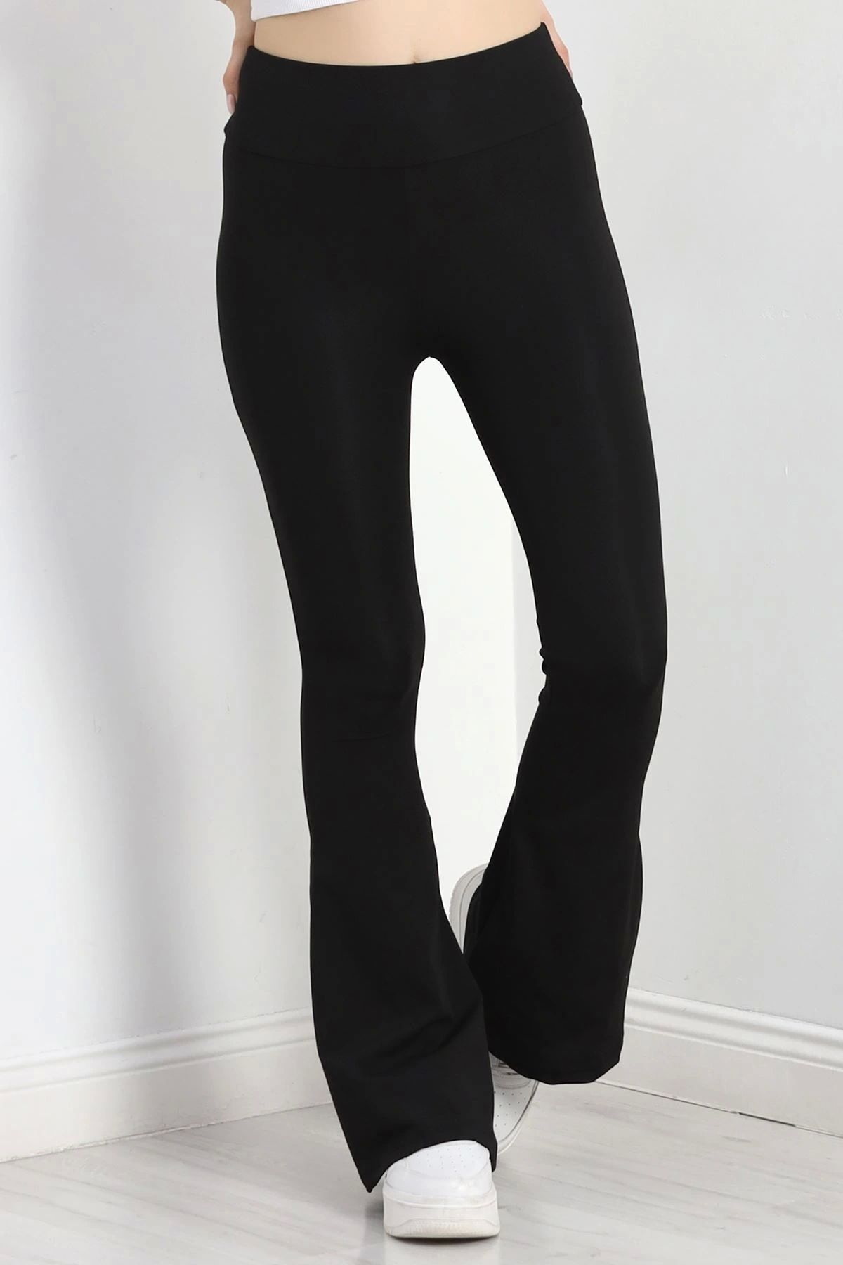 OurStyles Geniş Kemer İspanyol Paça Dalgıç Tayt Siyah - 40125.1098.