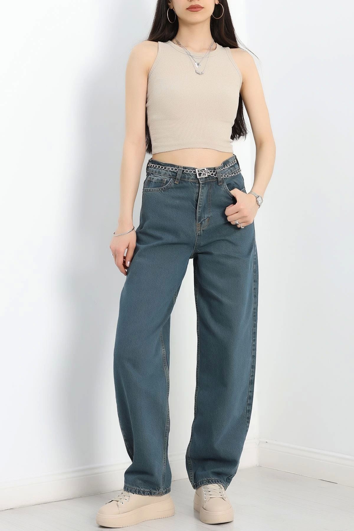 OurStyles Baggy Kot Pantolon Petrol - 20497.1778.