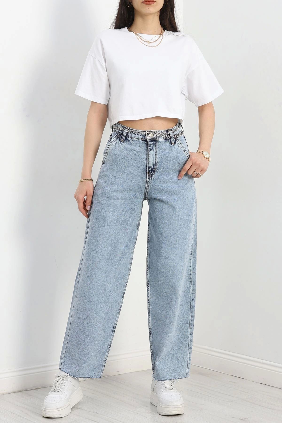 OurStyles Kesik Paça Baggy Kot Pantolon Karyıkama - 30388.1975.