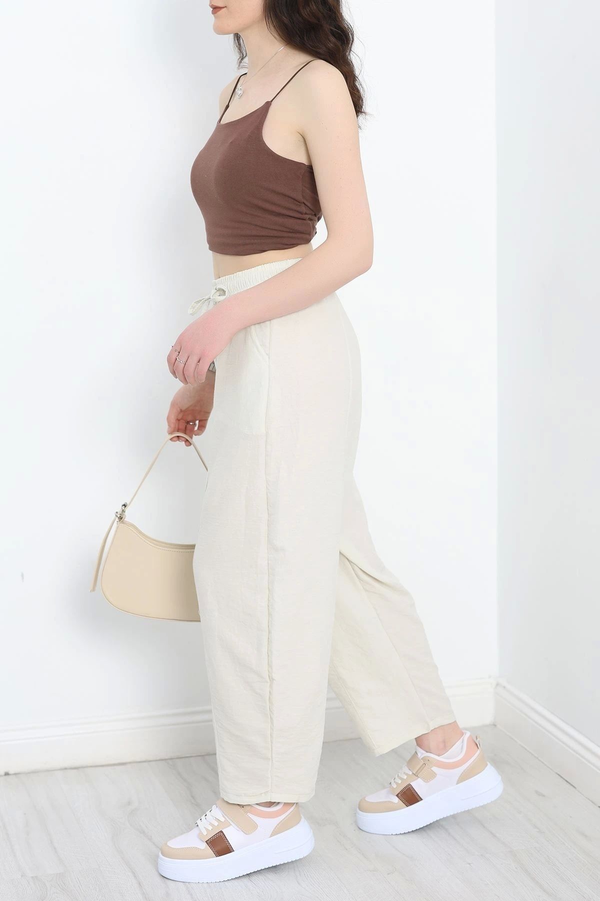 OurStyles Çımalı Şalvar Pantolon Taş1 - 320.1247.