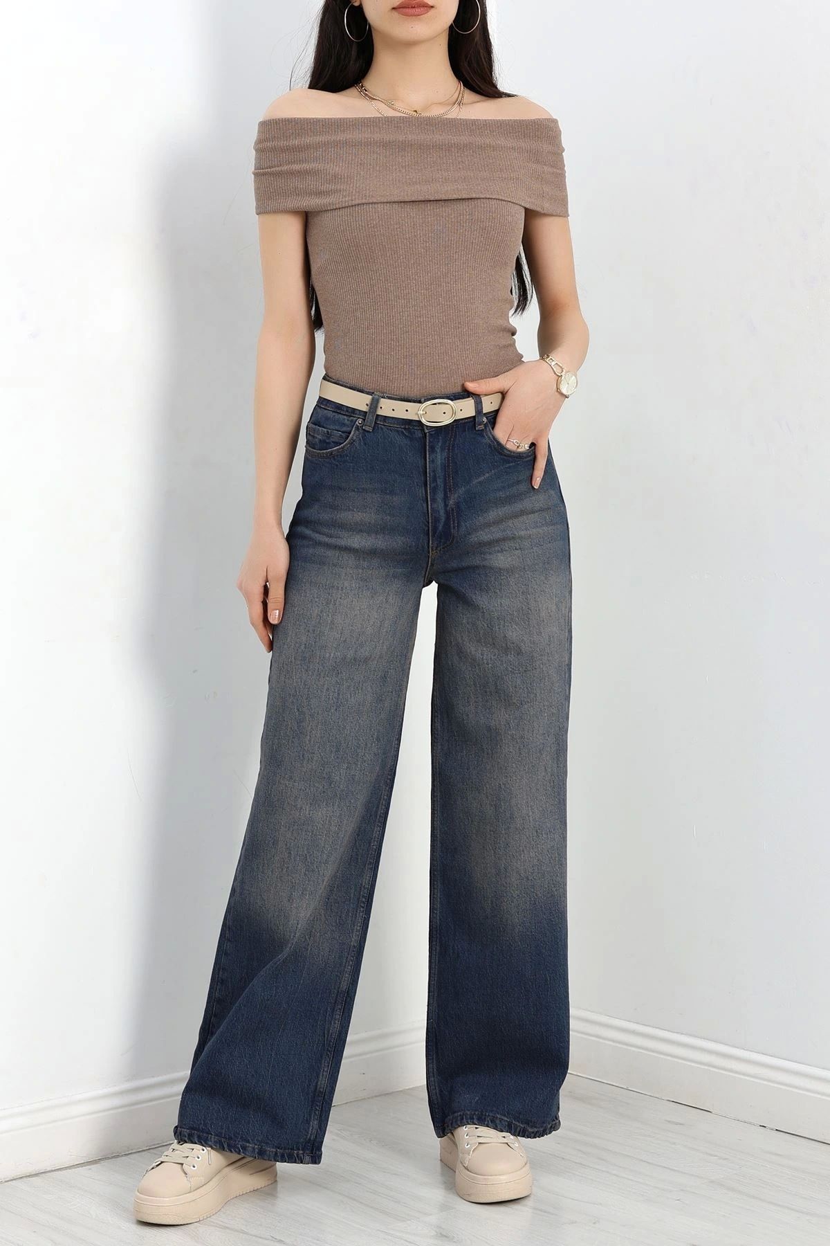OurStyles Palazzo Kot Pantolon Kahvetint - 30166.1921.