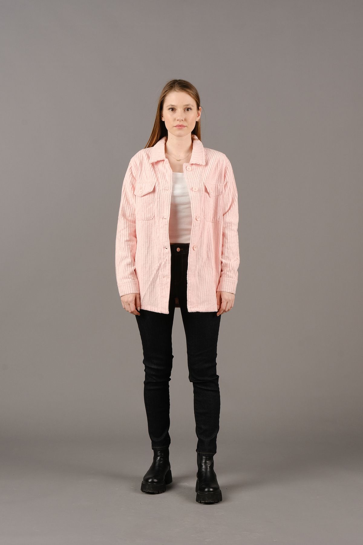 Primary Kadife Oversize Kadın Ceket R109