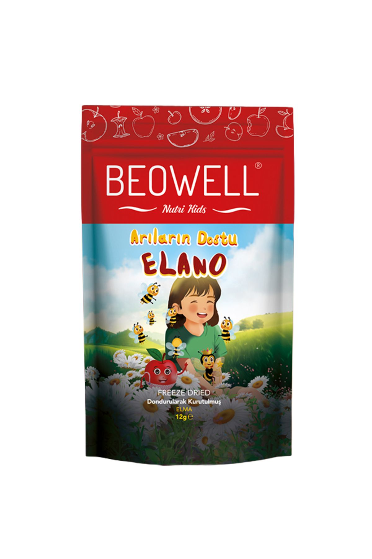BEOWELL Arıların Dostu Elano 12 g | Freeze-Dried Dondurularak Kurutulmuş Elma Atıştırmalığı