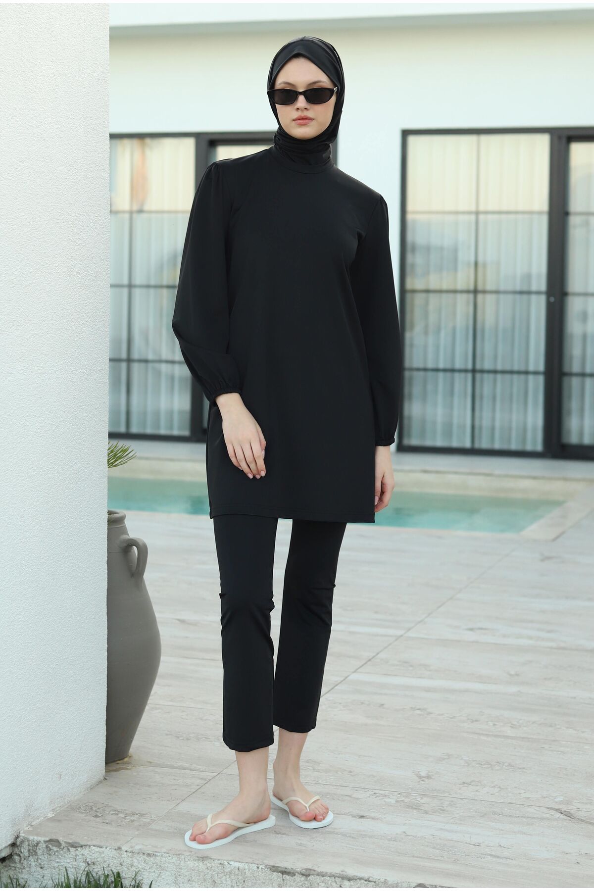 HEQA-Σετ μαγιό Lycra Basic Swimming Hijab 3