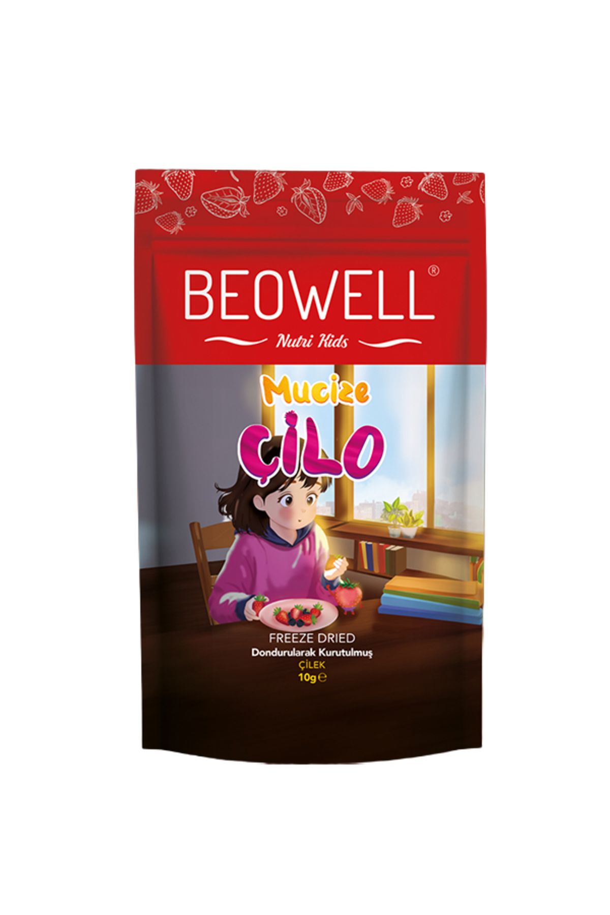 BEOWELL Mucize Çilo 12 g | Freeze-Dried Dondurularak Kurutulmuş Çilek Atıştırmalığı
